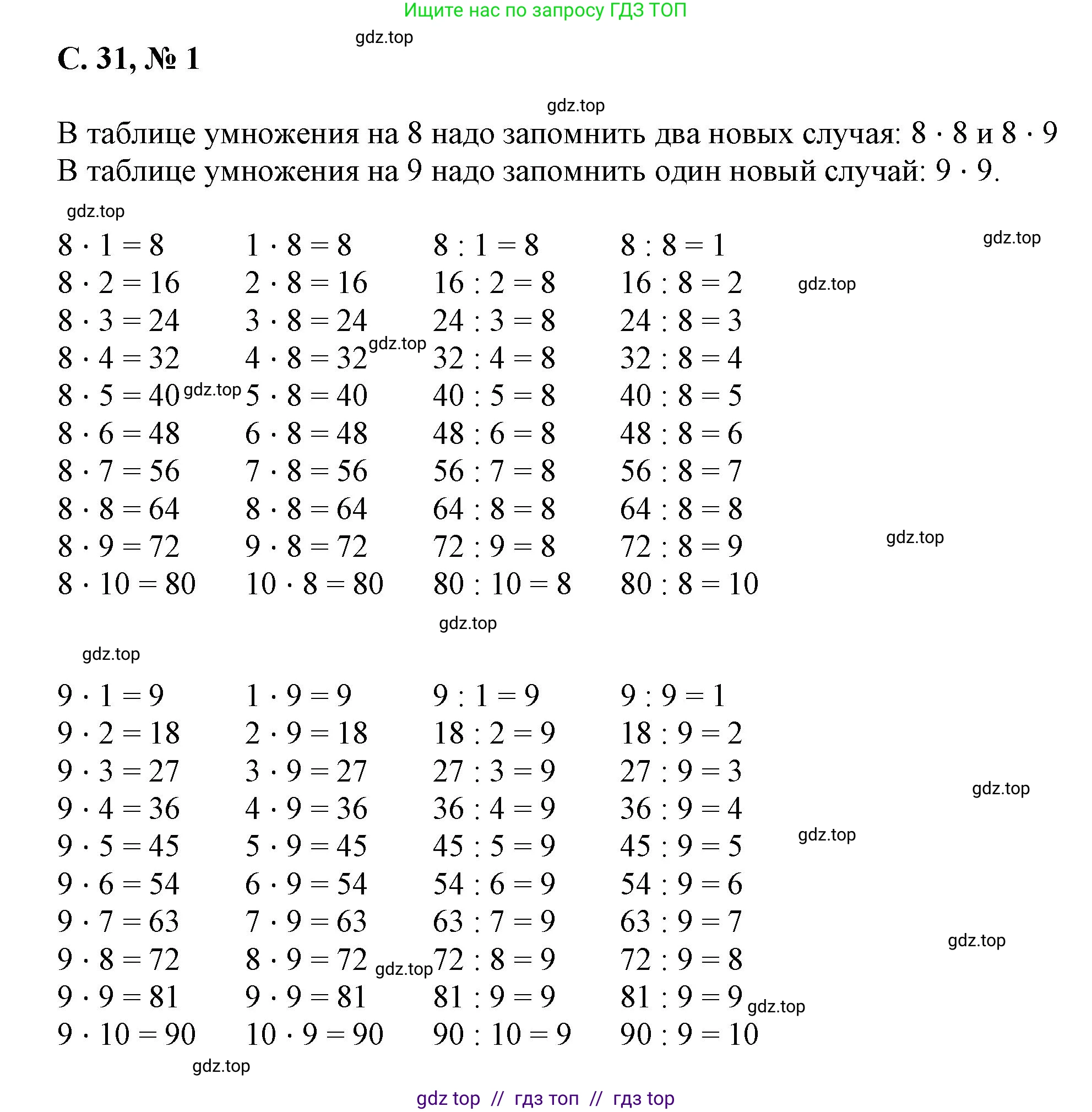 Математика, 2 класс Учебник, автор: Петерсон Людмила Георгиевна, издательство Просвещение, Москва, 2024, голубого цвета, Часть 3, страница 31, номер 1, Решение