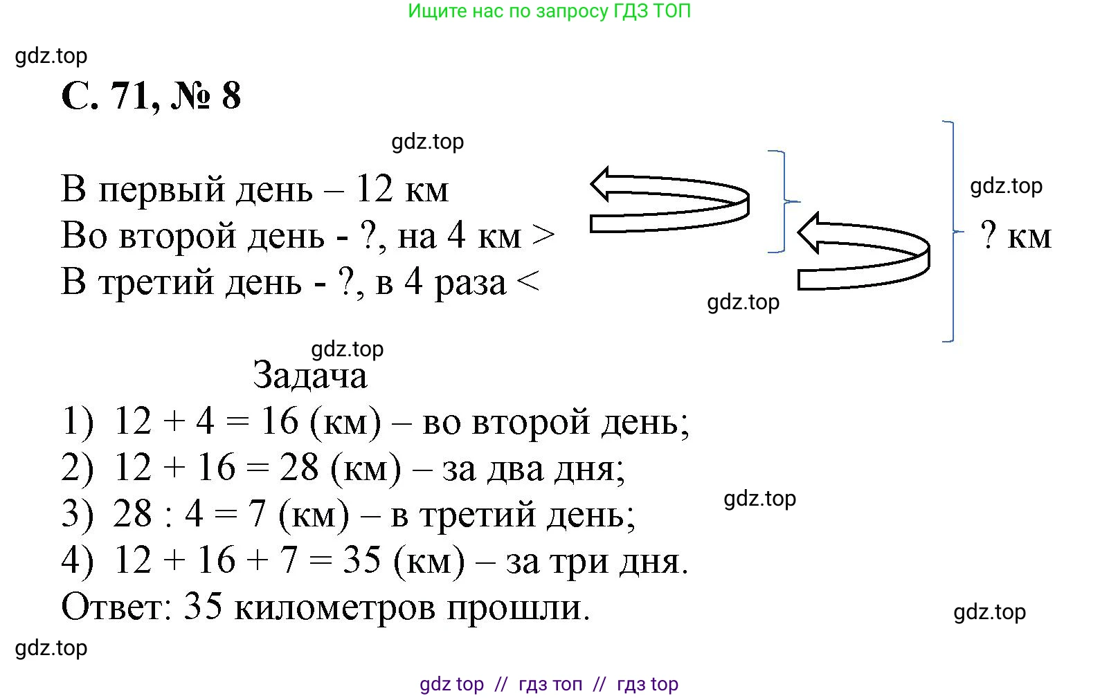 Математика, 2 класс Учебник, автор: Петерсон Людмила Георгиевна, издательство Просвещение, Москва, 2024, голубого цвета, Часть 3, страница 71, номер 8, Решение