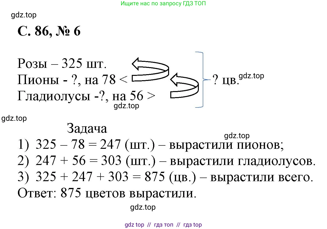 Математика, 2 класс Учебник, автор: Петерсон Людмила Георгиевна, издательство Просвещение, Москва, 2024, голубого цвета, Часть 3, страница 86, номер 6, Решение