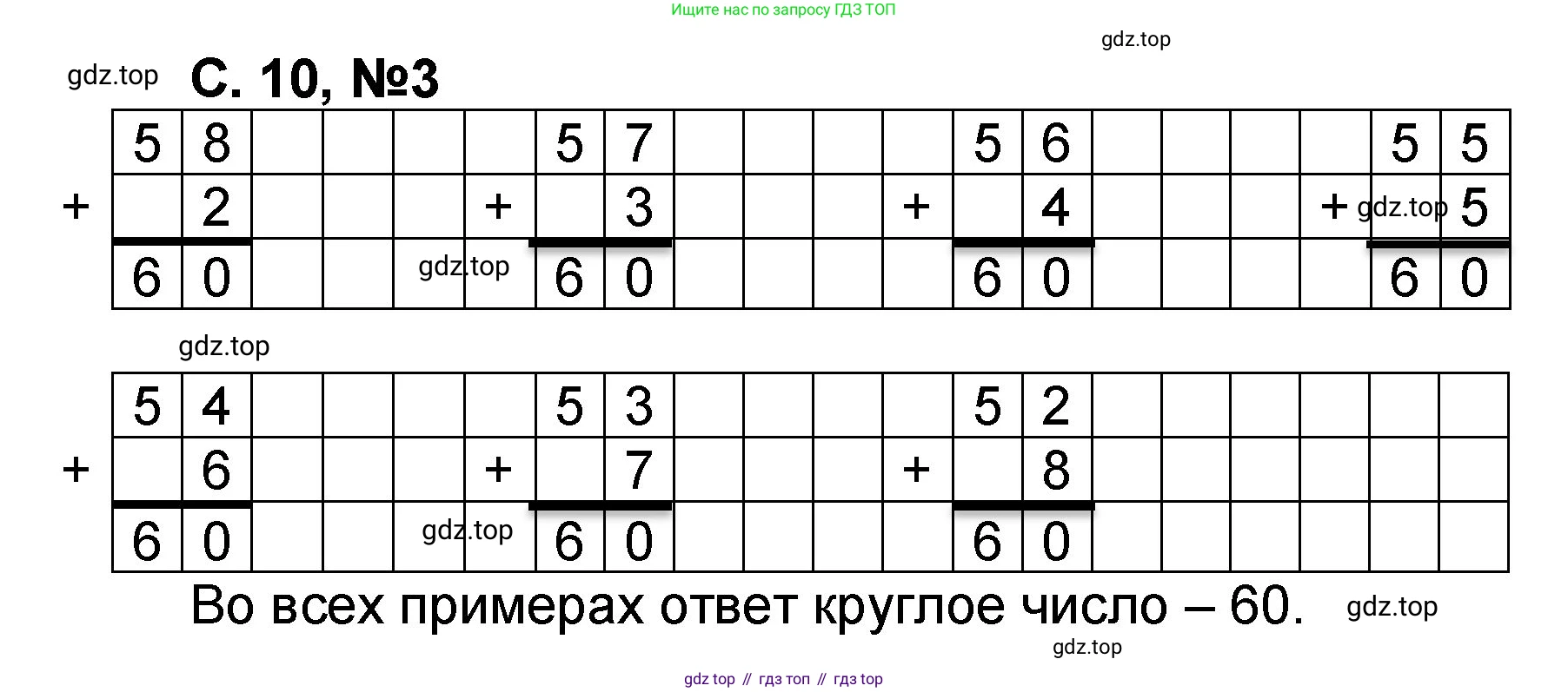 Математика, 2 класс учебное пособие - тетрадь, автор: Петерсон Людмила Георгиевна, издательство Просвещение, Москва, 2023, голубого цвета, Часть 1, страница 10, номер 3, Решение 2020-2022
