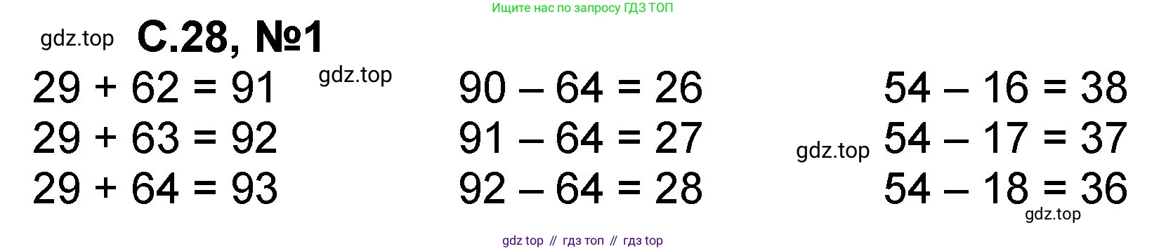 Математика, 2 класс учебное пособие - тетрадь, автор: Петерсон Людмила Георгиевна, издательство Просвещение, Москва, 2023, голубого цвета, Часть 1, страница 28, номер 1, Решение 2020-2022