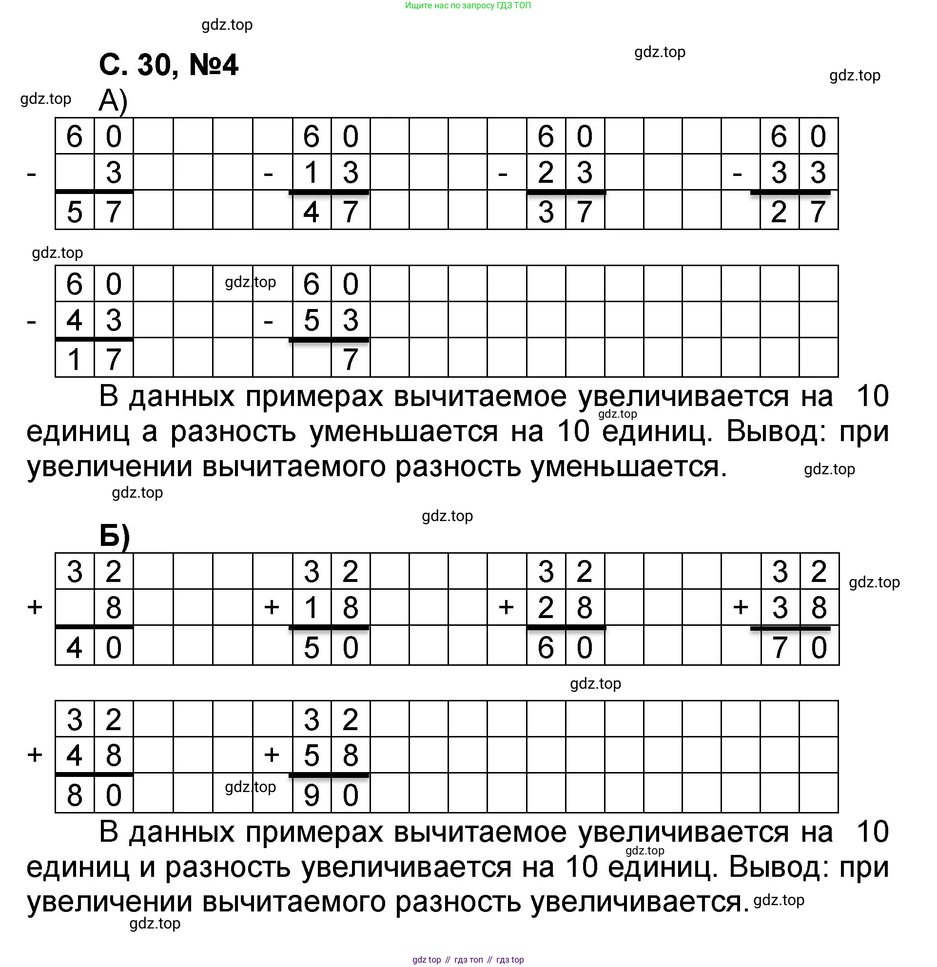 Математика, 2 класс учебное пособие - тетрадь, автор: Петерсон Людмила Георгиевна, издательство Просвещение, Москва, 2023, голубого цвета, Часть 1, страница 30, номер 4, Решение 2020-2022