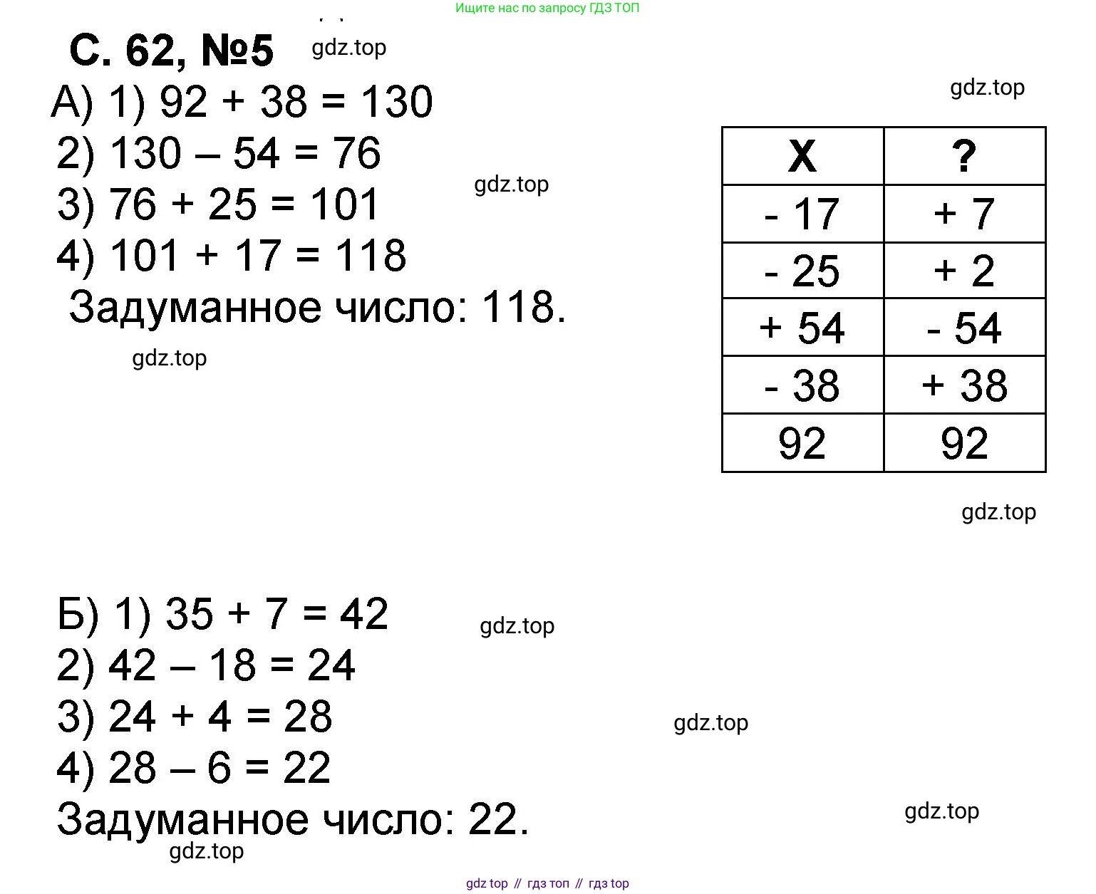 Математика, 2 класс учебное пособие - тетрадь, автор: Петерсон Людмила Георгиевна, издательство Просвещение, Москва, 2023, голубого цвета, Часть 2, страница 62, номер 5, Решение 2020-2022