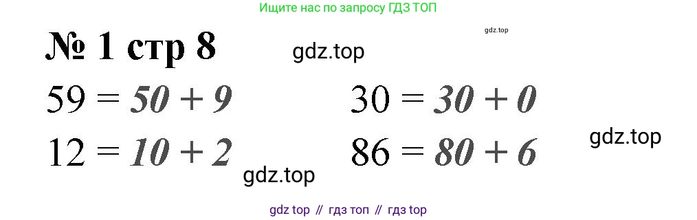 Математика, 2 класс Проверочные работы, автор: Волкова Светлана Ивановна, издательство Просвещение, Москва, 2023, белого цвета, страница 8, номер 1, Решение