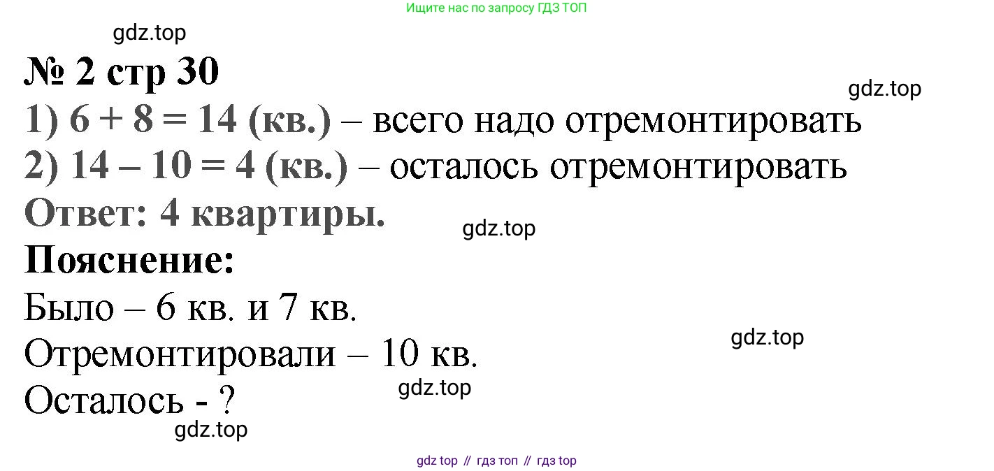 Математика, 2 класс Проверочные работы, автор: Волкова Светлана Ивановна, издательство Просвещение, Москва, 2023, белого цвета, страница 30, номер 2, Решение