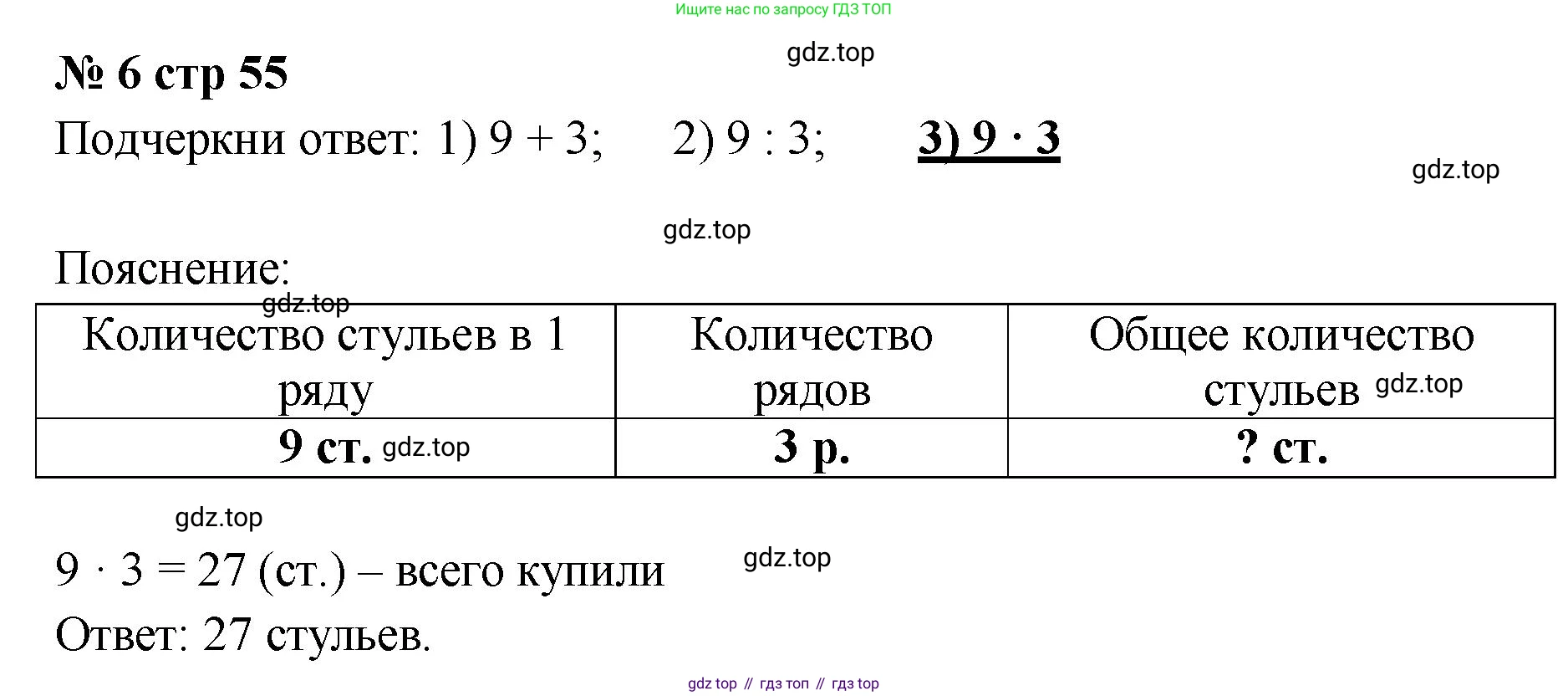 Математика, 2 класс Тетрадь учебных достижений, автор: Волкова Светлана Ивановна, издательство Просвещение, Москва, 2023, белого цвета, страница 55, номер 6, Решение