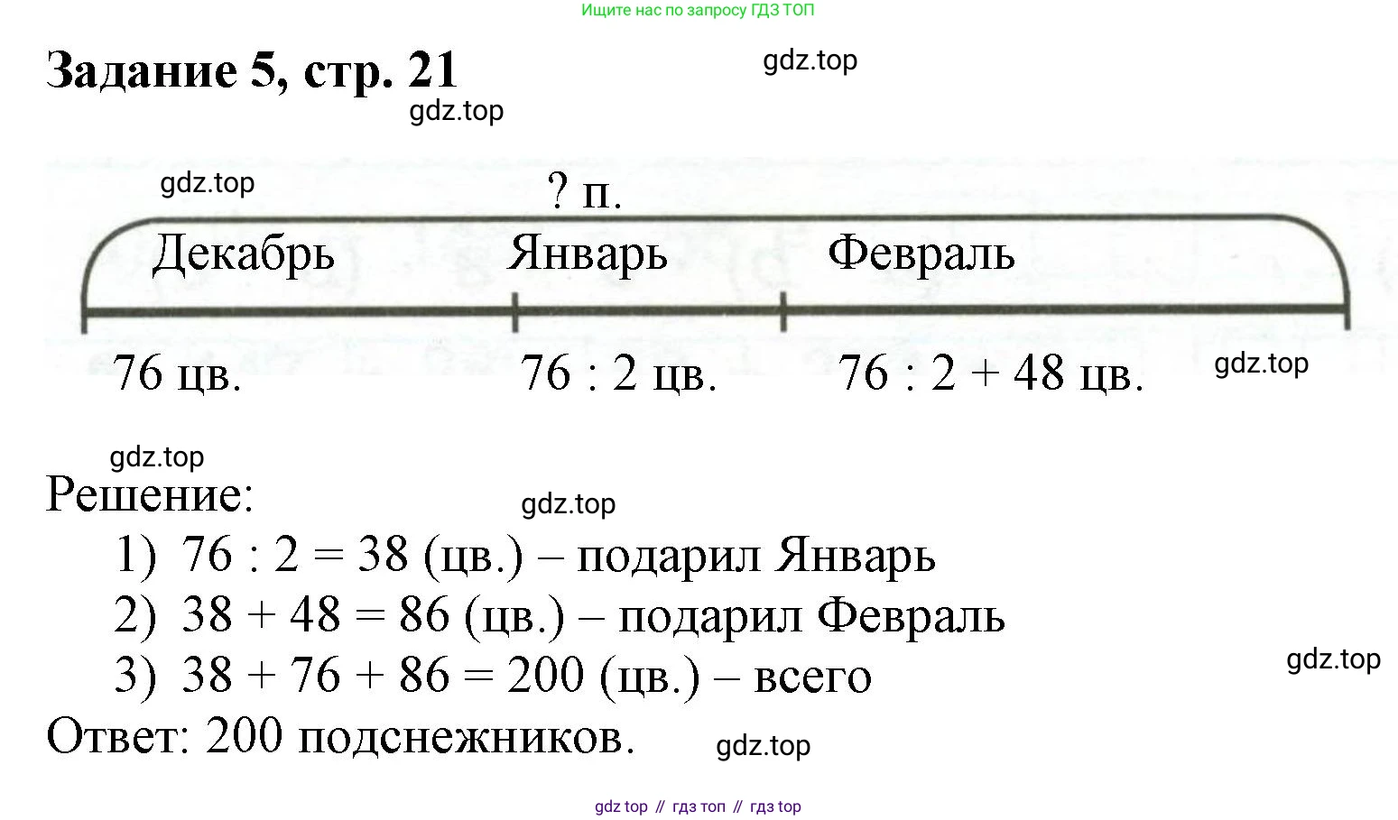 Математика, 3 класс рабочая тетрадь, автор: Петерсон Людмила Георгиевна, издательство Просвещение, Москва, 2020, салатового цвета, Часть 1, страница 21, номер 5, Решение