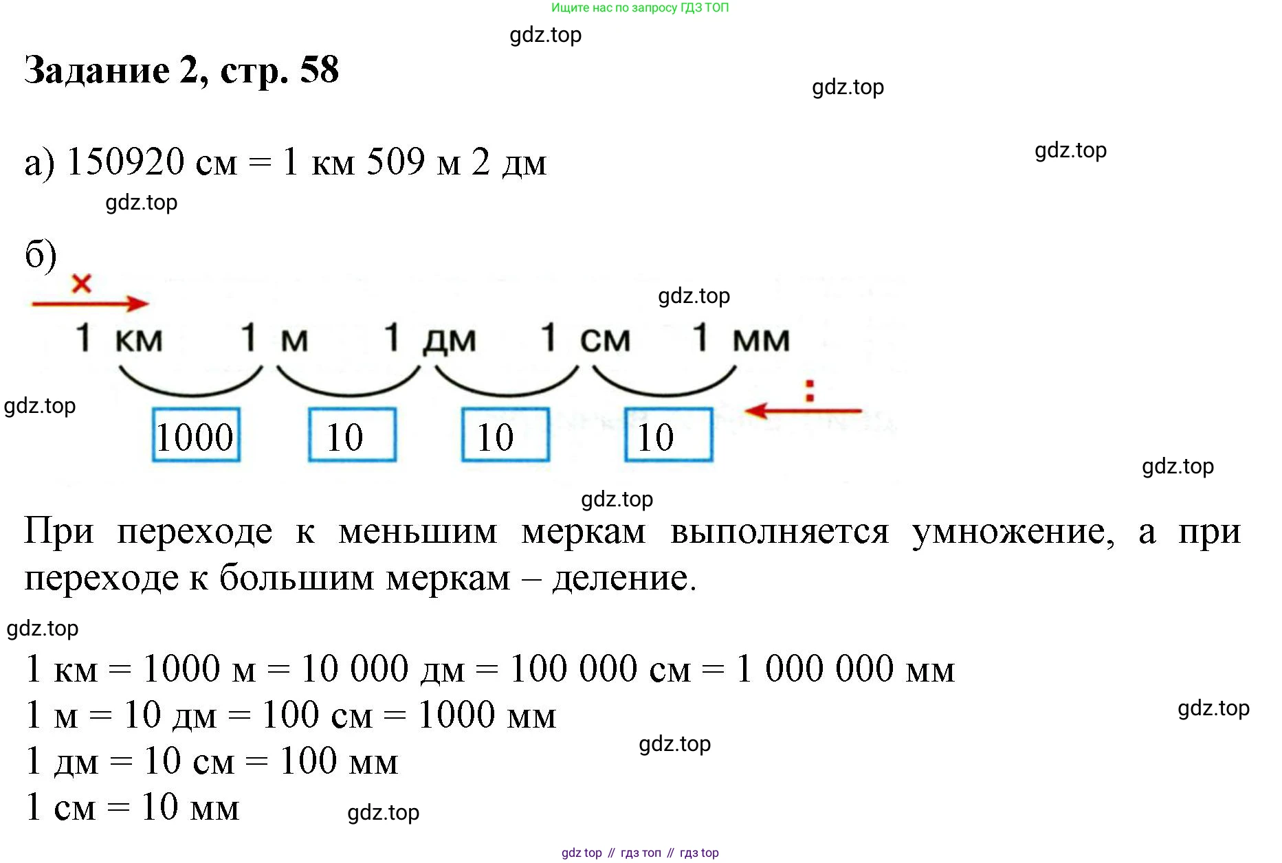 Математика, 3 класс рабочая тетрадь, автор: Петерсон Людмила Георгиевна, издательство Просвещение, Москва, 2020, салатового цвета, Часть 1, страница 58, номер 2, Решение
