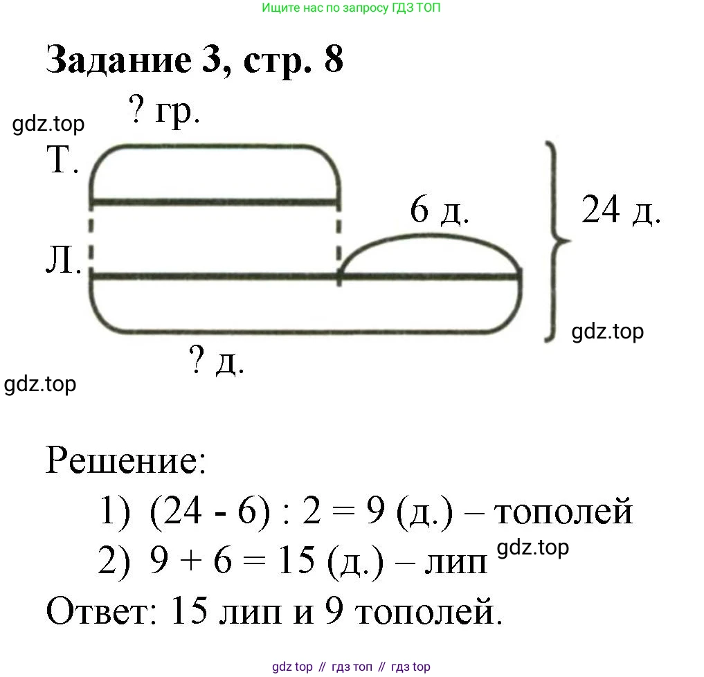 Математика, 3 класс рабочая тетрадь, автор: Петерсон Людмила Георгиевна, издательство Просвещение, Москва, 2020, салатового цвета, Часть 2, страница 8, номер 3, Решение