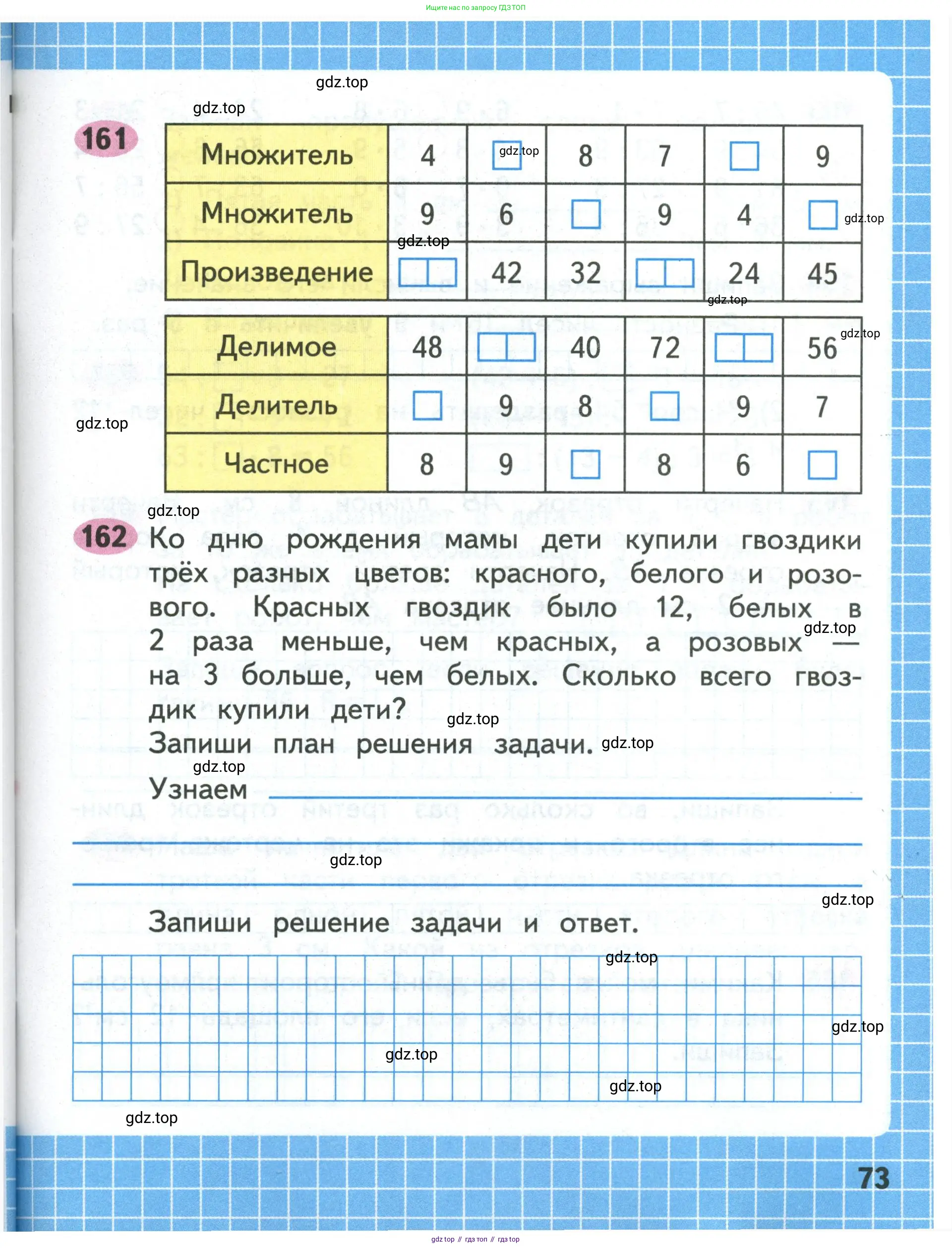 Математика, 3 класс рабочая тетрадь, авторы: Моро Мария Игнатьевна, Волкова Светлана Ивановна, издательство Просвещение, Москва, 2024, белого цвета, Часть 1, страница 73