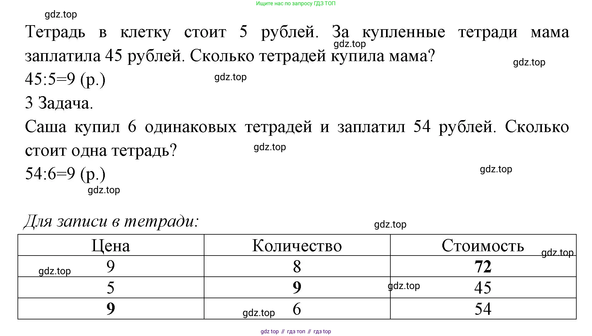 Математика, 3 класс рабочая тетрадь, авторы: Моро Мария Игнатьевна, Волкова Светлана Ивановна, издательство Просвещение, Москва, 2024, белого цвета, Часть 1, страница 61, Решение (продолжение 2)