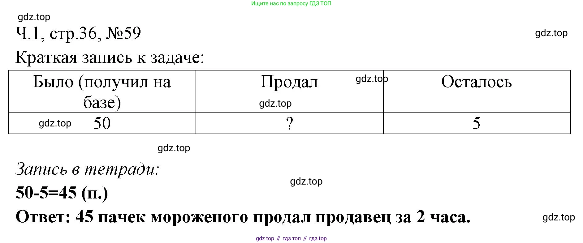 Математика, 3 класс рабочая тетрадь, авторы: Моро Мария Игнатьевна, Волкова Светлана Ивановна, издательство Просвещение, Москва, 2024, белого цвета, Часть 1, страница 36, Решение