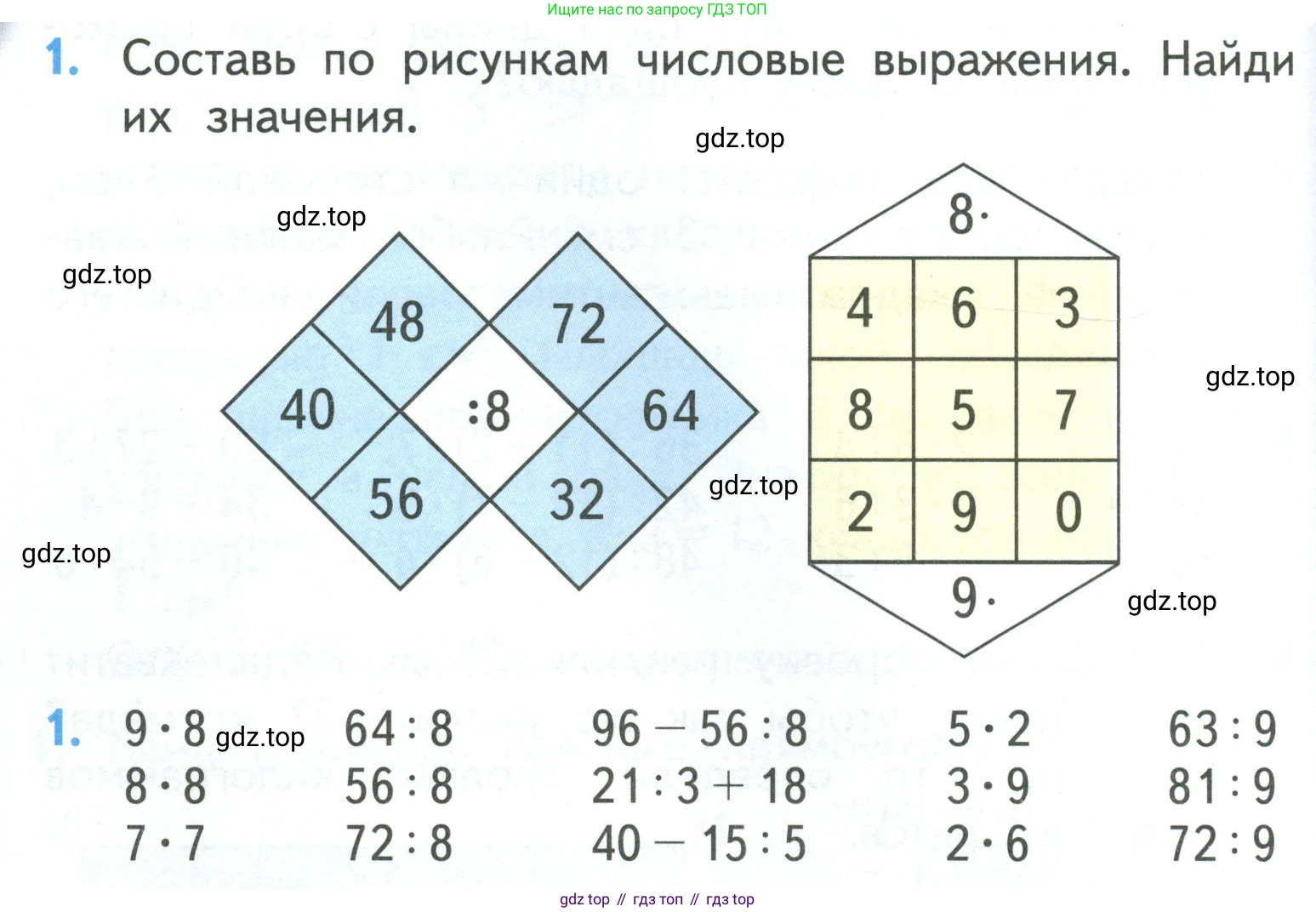 ГДЗ Математика, 3 класс Учебник, авторы: Моро Мария Игнатьевна, Бантова Мария Александровна, Бельтюкова Галина Васильевна, Волкова Светлана Ивановна, Степанова Светлана Вячеславовна, издательство Просвещение, Москва, 2023, белого цвета, Часть 1, страница 58, номер 1, Условие