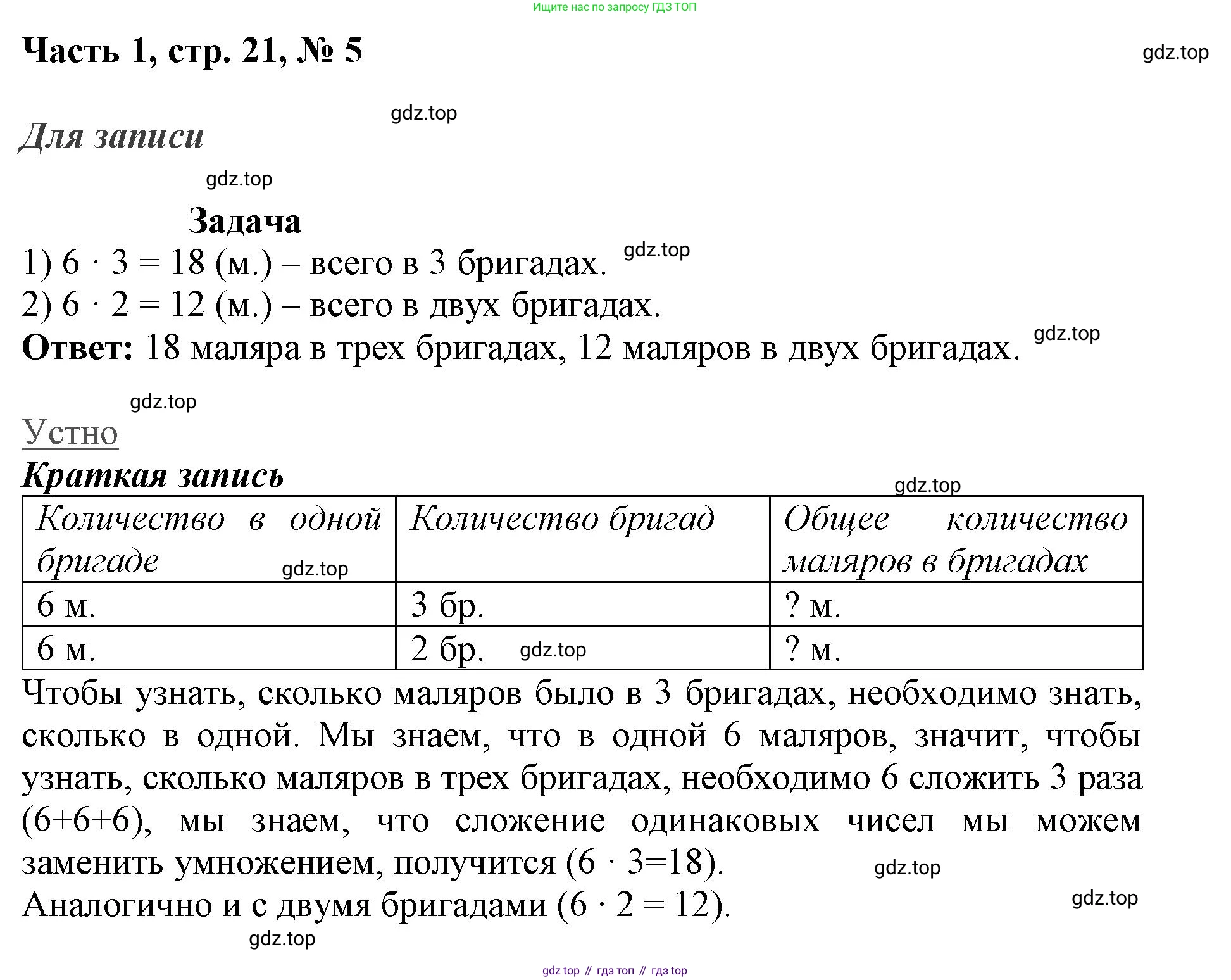 ГДЗ Математика, 3 класс Учебник, авторы: Моро Мария Игнатьевна, Бантова Мария Александровна, Бельтюкова Галина Васильевна, Волкова Светлана Ивановна, Степанова Светлана Вячеславовна, издательство Просвещение, Москва, 2023, белого цвета, Часть 1, страница 21, номер 5, Решение