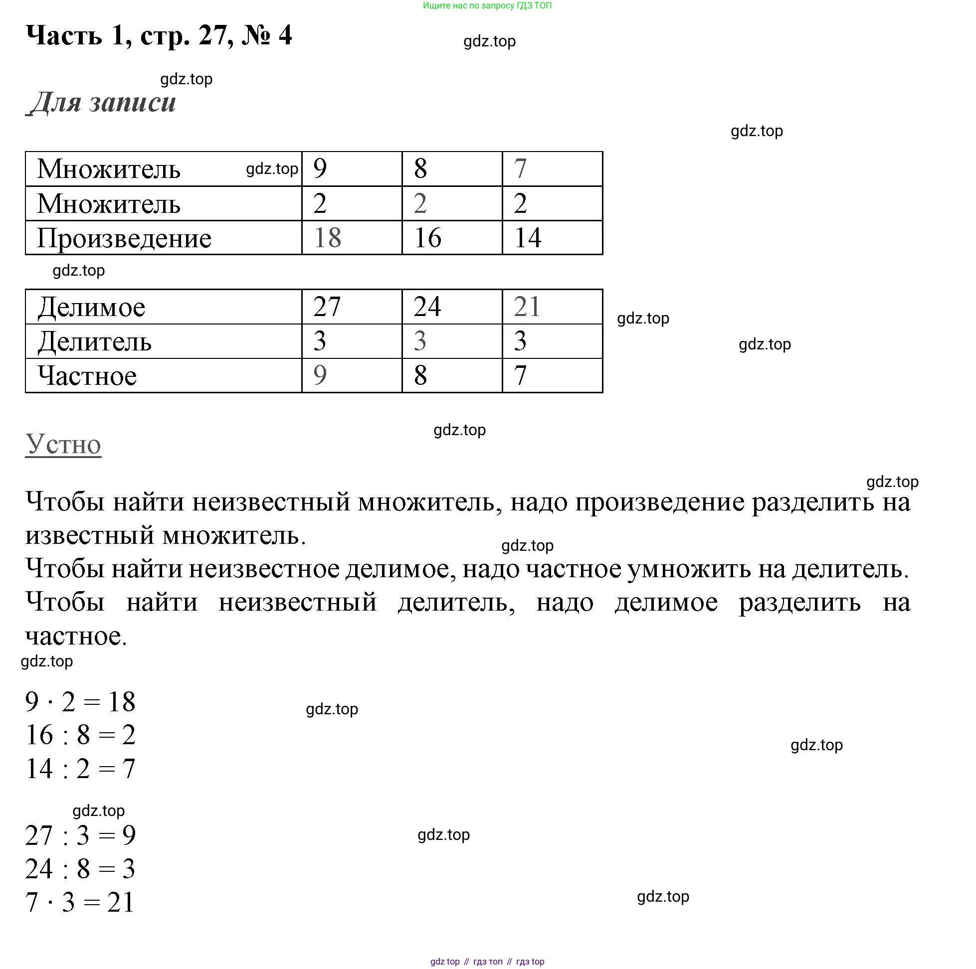 ГДЗ Математика, 3 класс Учебник, авторы: Моро Мария Игнатьевна, Бантова Мария Александровна, Бельтюкова Галина Васильевна, Волкова Светлана Ивановна, Степанова Светлана Вячеславовна, издательство Просвещение, Москва, 2023, белого цвета, Часть 1, страница 27, номер 1, Решение