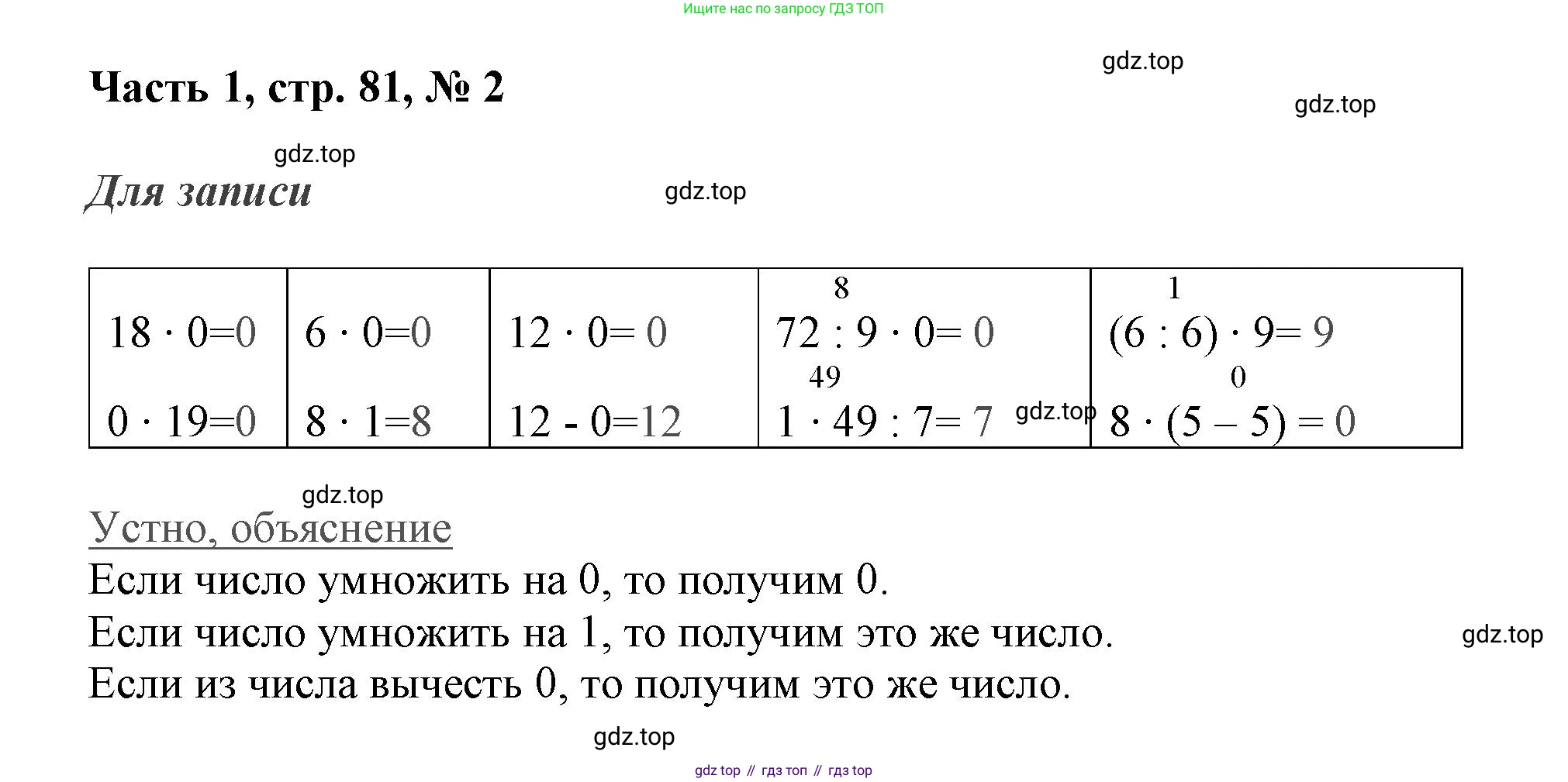 ГДЗ Математика, 3 класс Учебник, авторы: Моро Мария Игнатьевна, Бантова Мария Александровна, Бельтюкова Галина Васильевна, Волкова Светлана Ивановна, Степанова Светлана Вячеславовна, издательство Просвещение, Москва, 2023, белого цвета, Часть 1, страница 81, номер 2, Решение