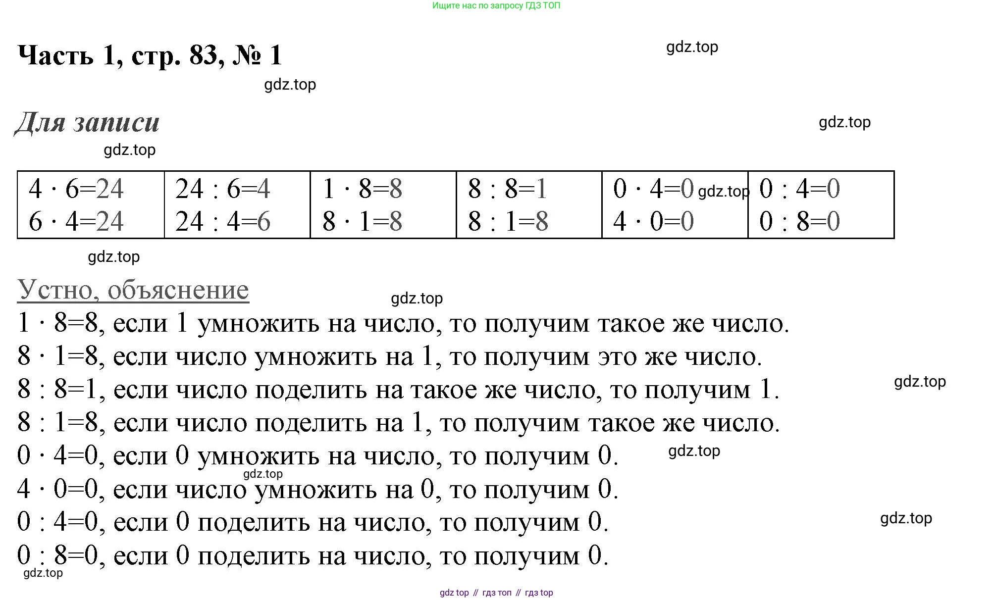 ГДЗ Математика, 3 класс Учебник, авторы: Моро Мария Игнатьевна, Бантова Мария Александровна, Бельтюкова Галина Васильевна, Волкова Светлана Ивановна, Степанова Светлана Вячеславовна, издательство Просвещение, Москва, 2023, белого цвета, Часть 1, страница 83, номер 1, Решение