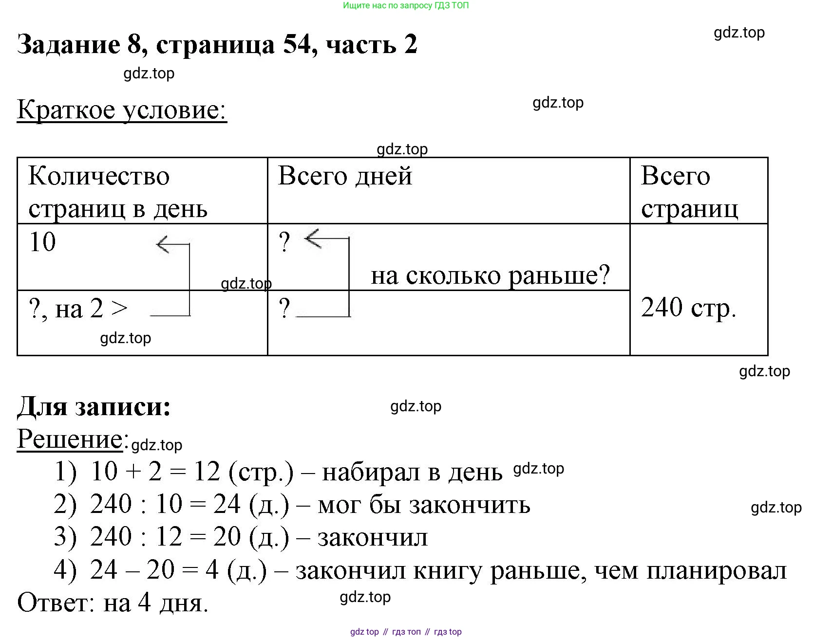 ГДЗ Математика, 3 класс Учебник, авторы: Моро Мария Игнатьевна, Бантова Мария Александровна, Бельтюкова Галина Васильевна, Волкова Светлана Ивановна, Степанова Светлана Вячеславовна, издательство Просвещение, Москва, 2023, белого цвета, Часть 2, страница 54, номер 8, Решение