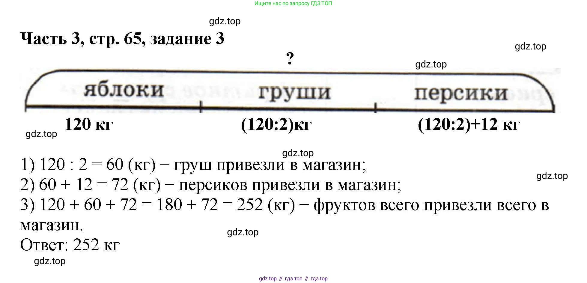 Математика, 3 класс учебное пособие - тетрадь, автор: Петерсон Людмила Георгиевна, издательство Просвещение, Москва, 2024, зелёного цвета, Часть 3, страница 65, номер 3, Решение 2024