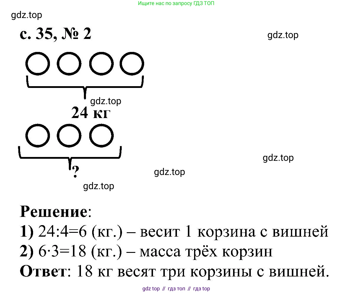 ГДЗ Математика, 3 класс Проверочные работы, автор: Волкова Светлана Ивановна, издательство Просвещение, Москва, 2023, белого цвета, страница 35, номер 2, Решение