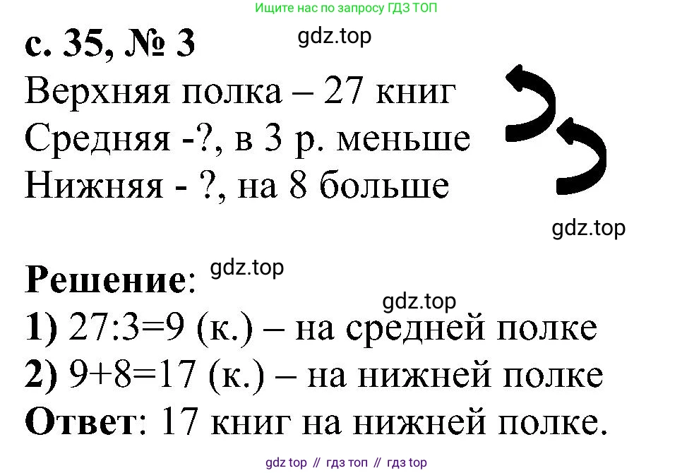 ГДЗ Математика, 3 класс Проверочные работы, автор: Волкова Светлана Ивановна, издательство Просвещение, Москва, 2023, белого цвета, страница 35, номер 3, Решение