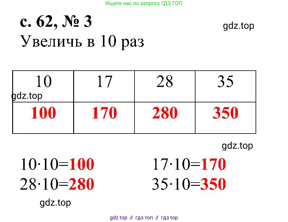 ГДЗ Математика, 3 класс Проверочные работы, автор: Волкова Светлана Ивановна, издательство Просвещение, Москва, 2023, белого цвета, страница 62, номер 3, Решение