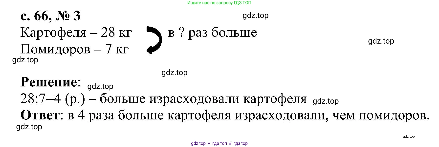 ГДЗ Математика, 3 класс Проверочные работы, автор: Волкова Светлана Ивановна, издательство Просвещение, Москва, 2023, белого цвета, страница 66, номер 3, Решение