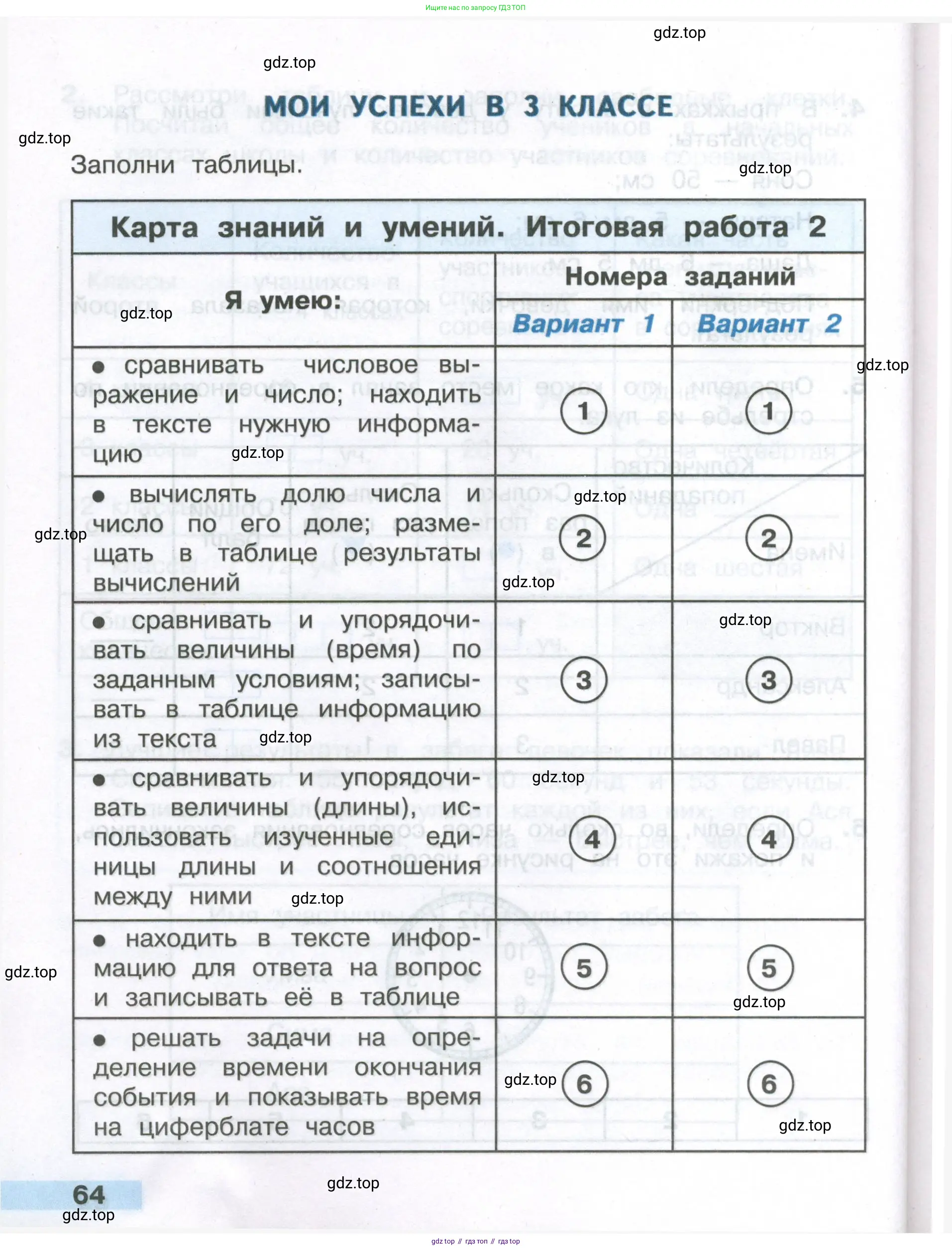 Математика, 3 класс Тетрадь учебных достижений, автор: Волкова Светлана Ивановна, издательство Просвещение, Москва, 2023, белого цвета, страница 64