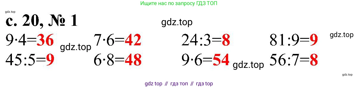Математика, 3 класс Тетрадь учебных достижений, автор: Волкова Светлана Ивановна, издательство Просвещение, Москва, 2023, белого цвета, страница 20, номер 1, Решение