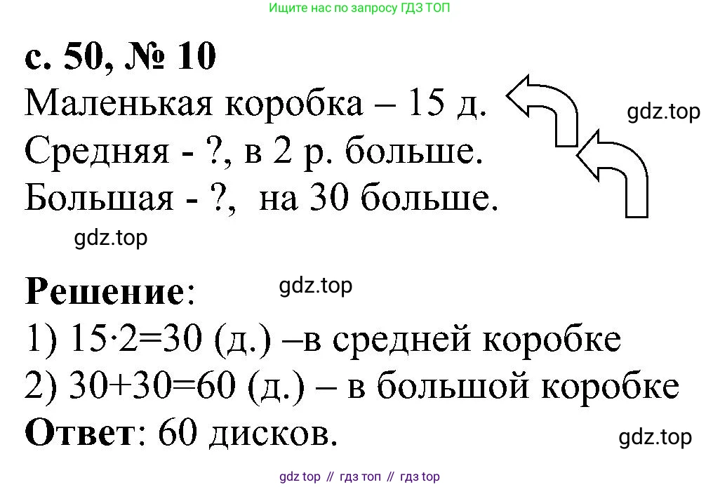 Математика, 3 класс Тетрадь учебных достижений, автор: Волкова Светлана Ивановна, издательство Просвещение, Москва, 2023, белого цвета, страница 50, номер 10, Решение