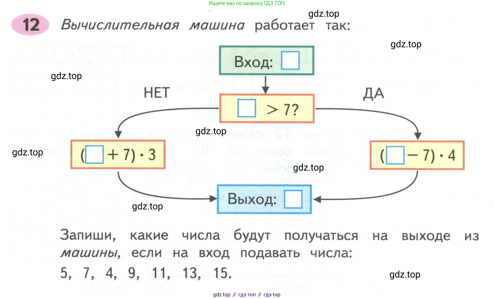ГДЗ Математика, 4 класс рабочая тетрадь, автор: Волкова Светлана Ивановна, издательство Просвещение, Москва, 2023, белого цвета, Часть 1, страница 19, номер 12, Условие