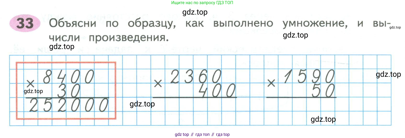 ГДЗ Математика, 4 класс рабочая тетрадь, автор: Волкова Светлана Ивановна, издательство Просвещение, Москва, 2023, белого цвета, Часть 2, страница 22, номер 33, Условие