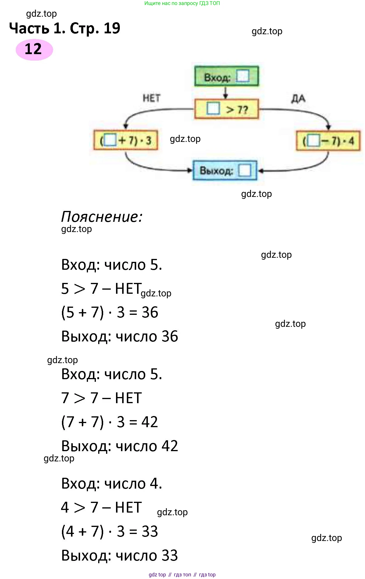 ГДЗ Математика, 4 класс рабочая тетрадь, автор: Волкова Светлана Ивановна, издательство Просвещение, Москва, 2023, белого цвета, Часть 1, страница 19, номер 12, Решение