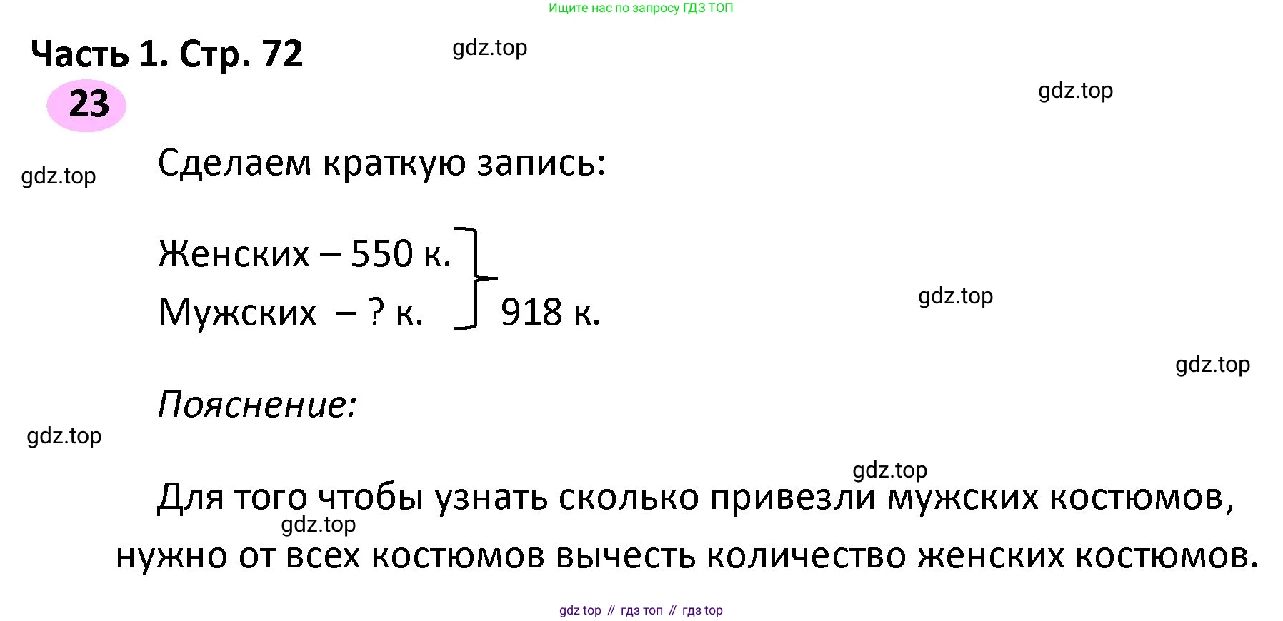 ГДЗ Математика, 4 класс рабочая тетрадь, автор: Волкова Светлана Ивановна, издательство Просвещение, Москва, 2023, белого цвета, Часть 1, страница 72, номер 23, Решение