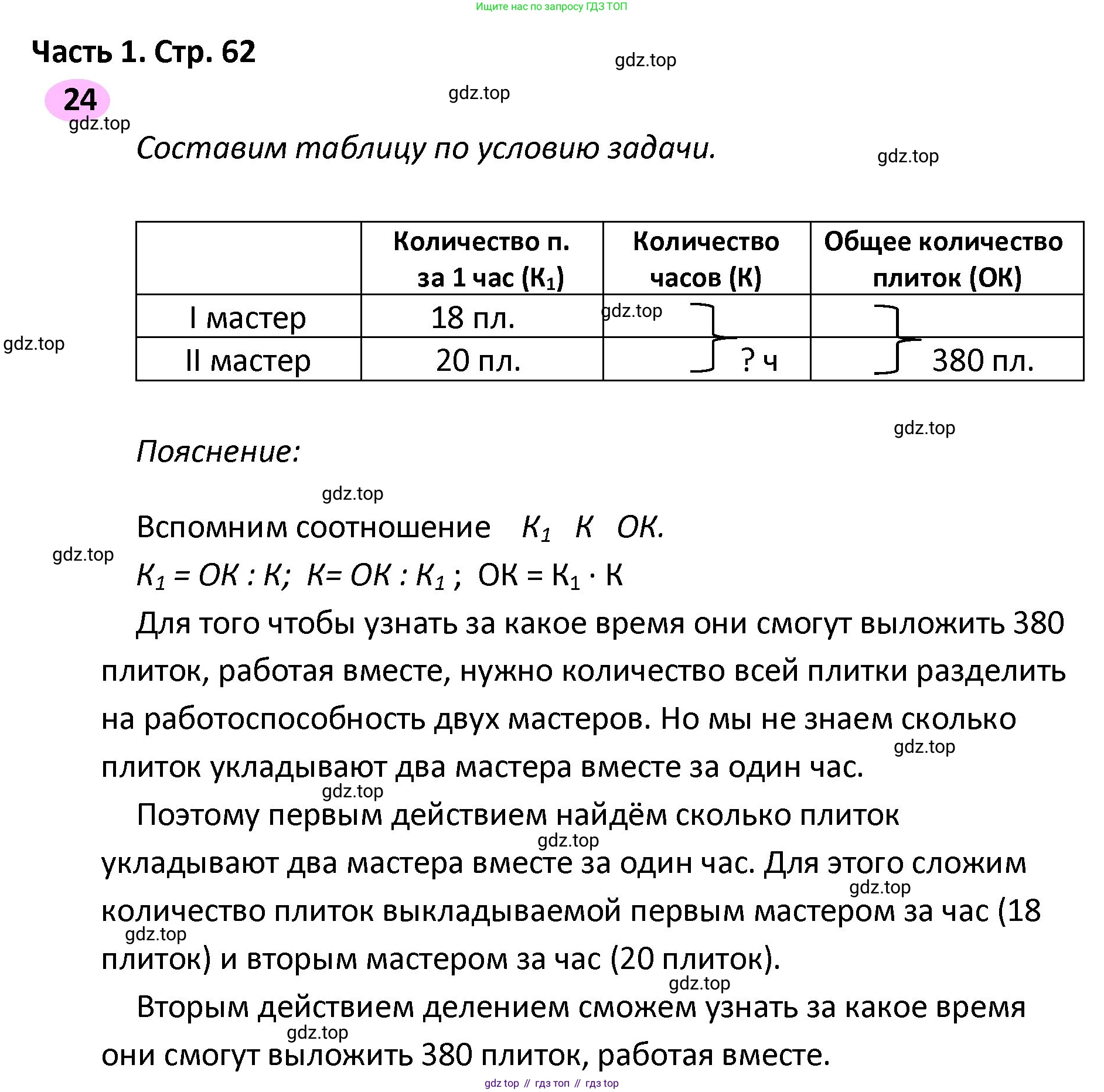 ГДЗ Математика, 4 класс рабочая тетрадь, автор: Волкова Светлана Ивановна, издательство Просвещение, Москва, 2023, белого цвета, Часть 2, страница 62, номер 24, Решение