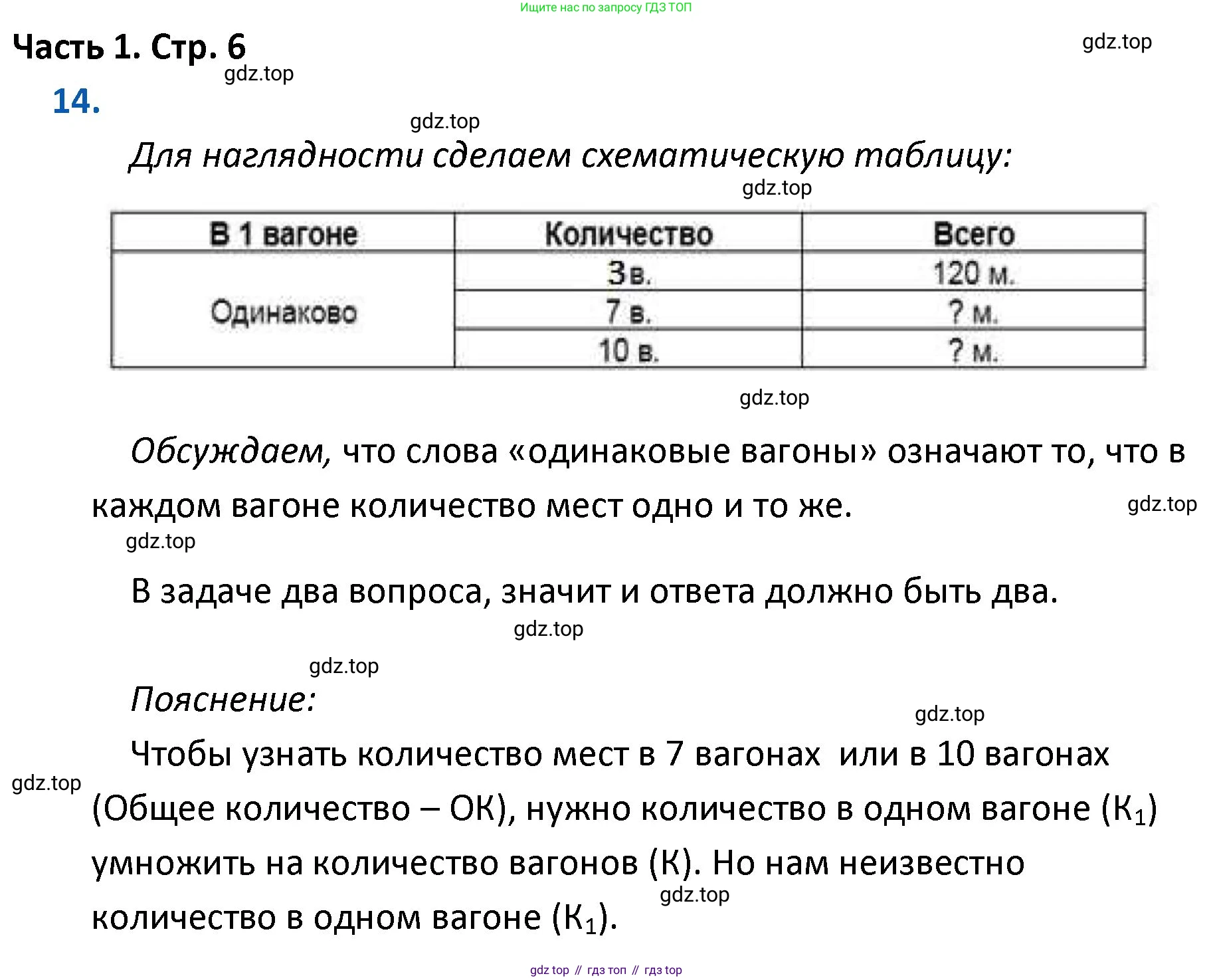 ГДЗ Математика, 4 класс Учебник, авторы: Моро Мария Игнатьевна, Бантова Мария Александровна, Бельтюкова Галина Васильевна, Волкова Светлана Ивановна, Степанова Светлана Вячеславовна, издательство Просвещение, Москва, 2023, белого цвета, Часть 1, страница 6, номер 14, Решение