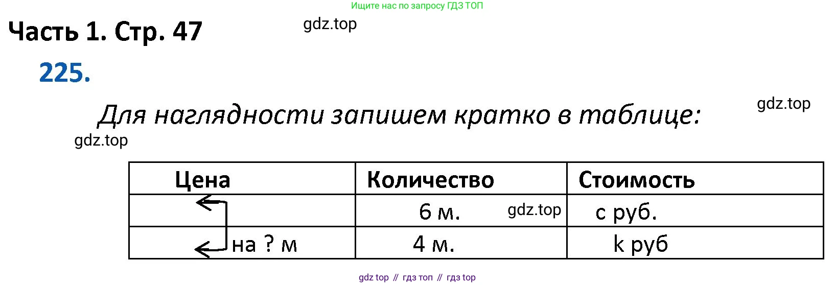 ГДЗ Математика, 4 класс Учебник, авторы: Моро Мария Игнатьевна, Бантова Мария Александровна, Бельтюкова Галина Васильевна, Волкова Светлана Ивановна, Степанова Светлана Вячеславовна, издательство Просвещение, Москва, 2023, белого цвета, Часть 1, страница 47, номер 225, Решение