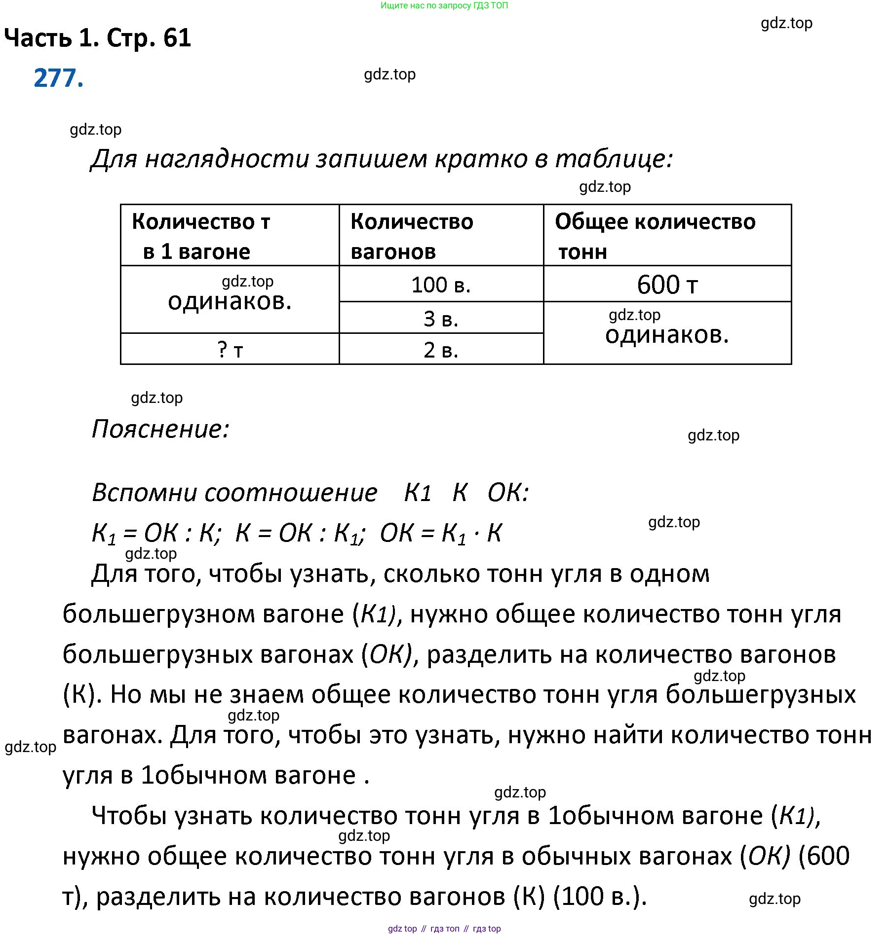 ГДЗ Математика, 4 класс Учебник, авторы: Моро Мария Игнатьевна, Бантова Мария Александровна, Бельтюкова Галина Васильевна, Волкова Светлана Ивановна, Степанова Светлана Вячеславовна, издательство Просвещение, Москва, 2023, белого цвета, Часть 1, страница 61, номер 277, Решение