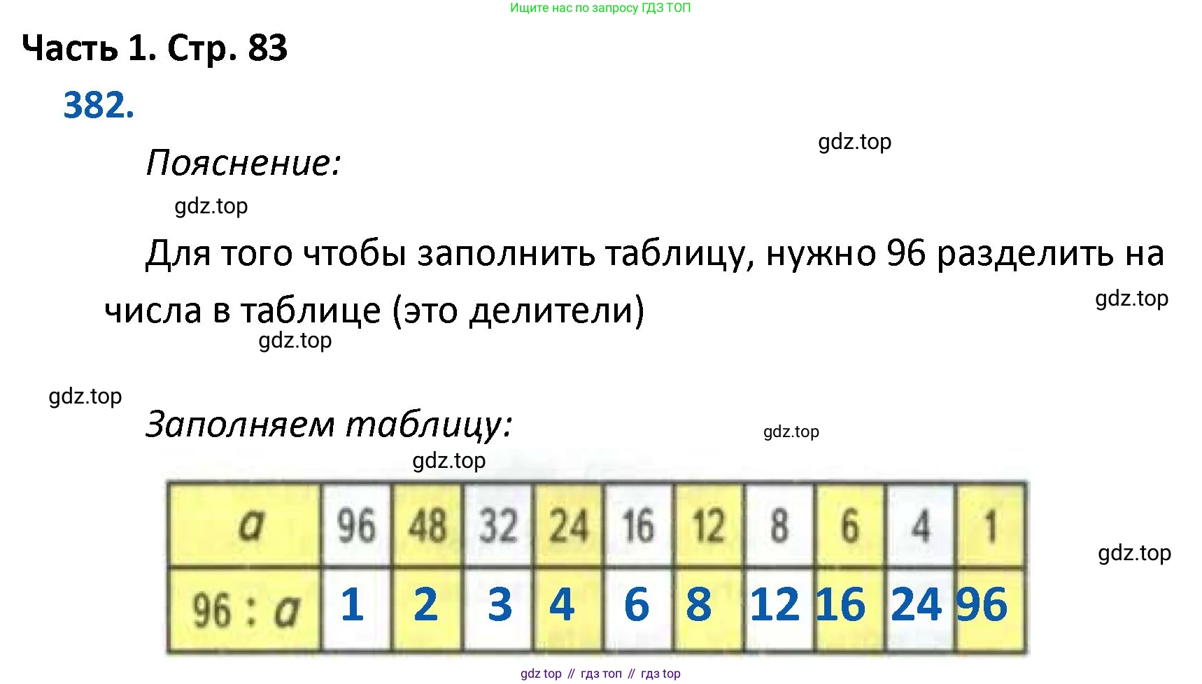 ГДЗ Математика, 4 класс Учебник, авторы: Моро Мария Игнатьевна, Бантова Мария Александровна, Бельтюкова Галина Васильевна, Волкова Светлана Ивановна, Степанова Светлана Вячеславовна, издательство Просвещение, Москва, 2023, белого цвета, Часть 1, страница 83, номер 382, Решение