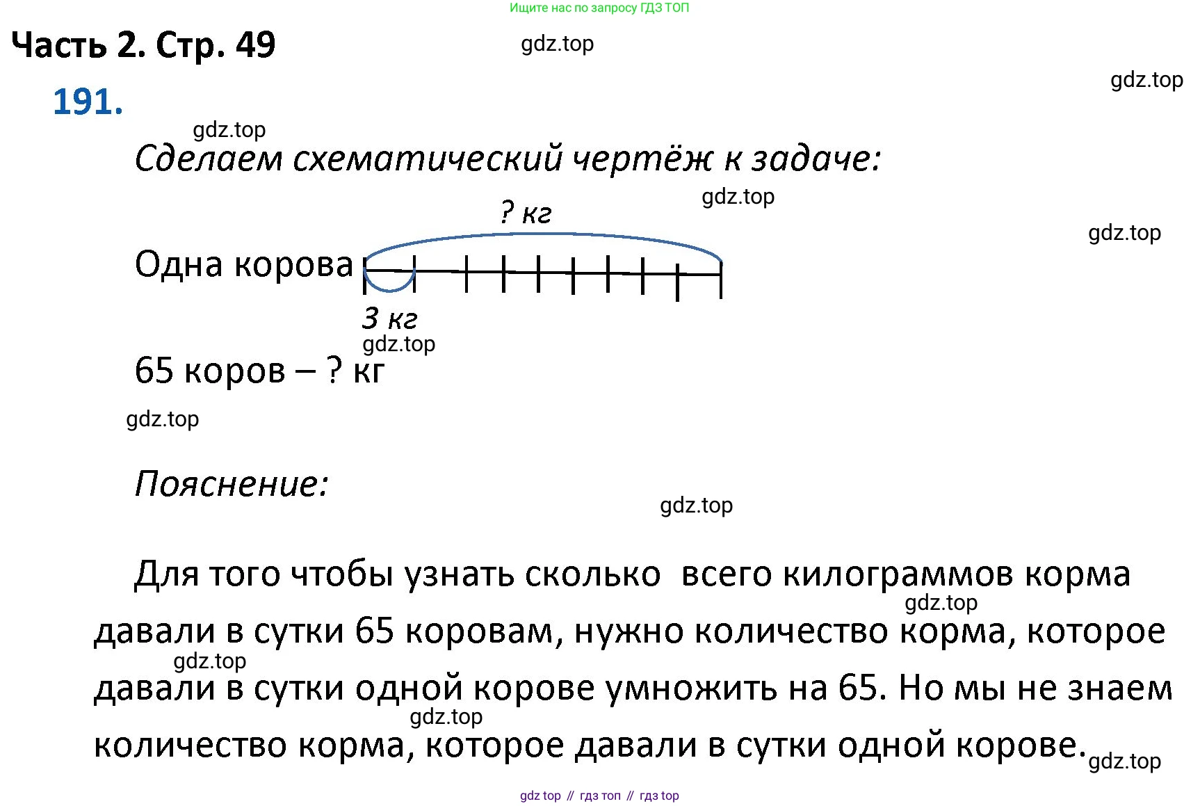 ГДЗ Математика, 4 класс Учебник, авторы: Моро Мария Игнатьевна, Бантова Мария Александровна, Бельтюкова Галина Васильевна, Волкова Светлана Ивановна, Степанова Светлана Вячеславовна, издательство Просвещение, Москва, 2023, белого цвета, Часть 2, страница 49, номер 191, Решение