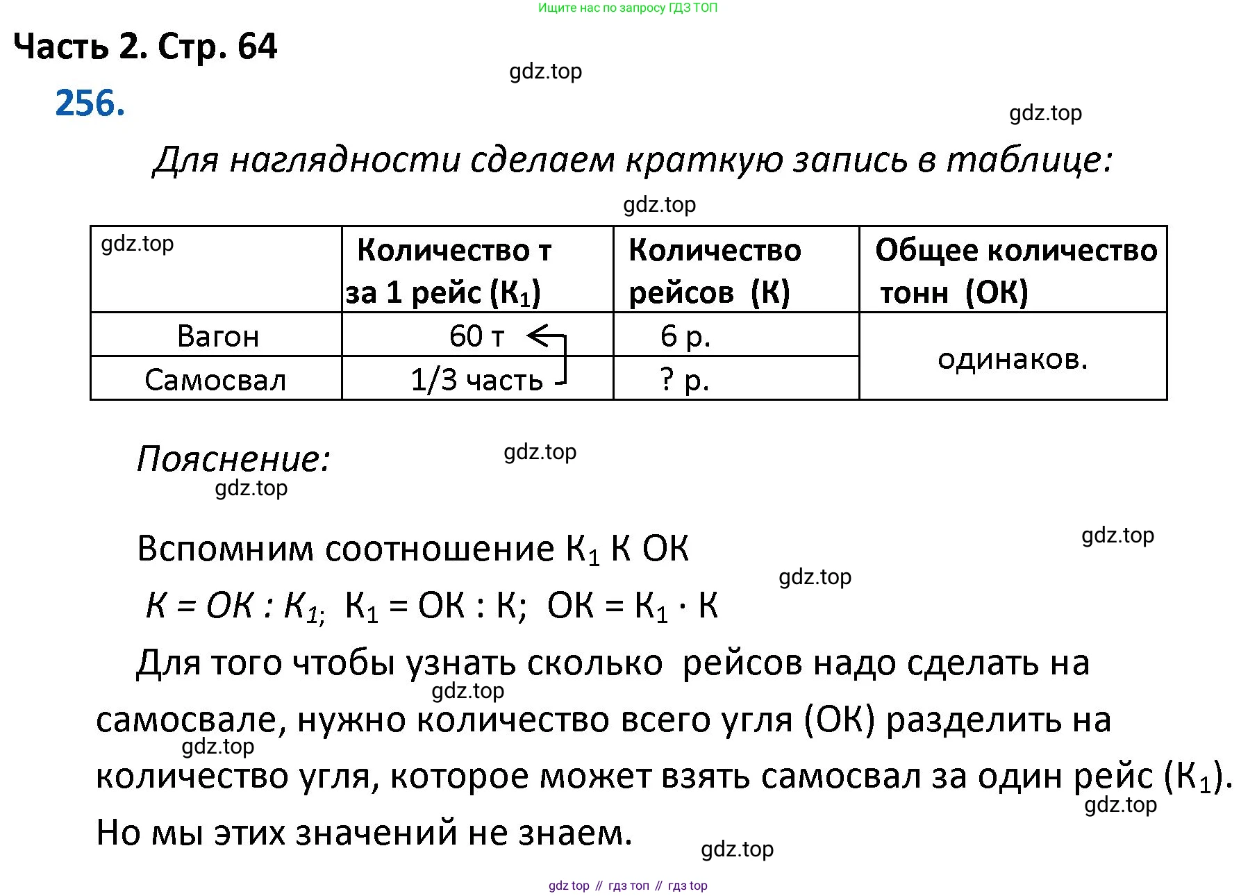 ГДЗ Математика, 4 класс Учебник, авторы: Моро Мария Игнатьевна, Бантова Мария Александровна, Бельтюкова Галина Васильевна, Волкова Светлана Ивановна, Степанова Светлана Вячеславовна, издательство Просвещение, Москва, 2023, белого цвета, Часть 2, страница 64, номер 256, Решение