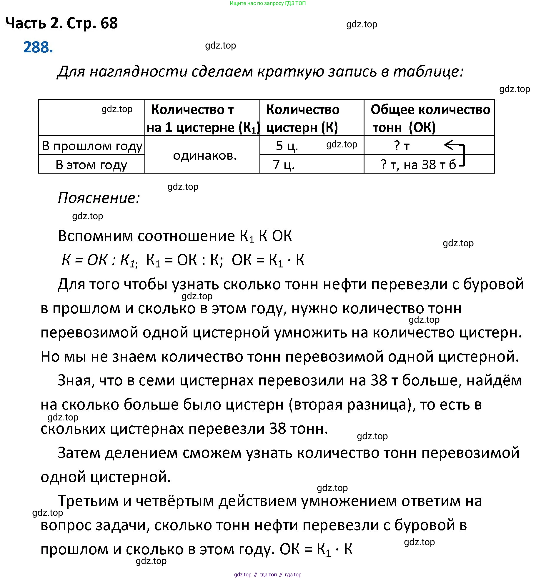 ГДЗ Математика, 4 класс Учебник, авторы: Моро Мария Игнатьевна, Бантова Мария Александровна, Бельтюкова Галина Васильевна, Волкова Светлана Ивановна, Степанова Светлана Вячеславовна, издательство Просвещение, Москва, 2023, белого цвета, Часть 2, страница 68, номер 288, Решение