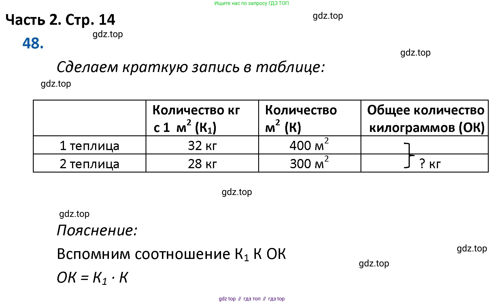 ГДЗ Математика, 4 класс Учебник, авторы: Моро Мария Игнатьевна, Бантова Мария Александровна, Бельтюкова Галина Васильевна, Волкова Светлана Ивановна, Степанова Светлана Вячеславовна, издательство Просвещение, Москва, 2023, белого цвета, Часть 2, страница 14, номер 48, Решение