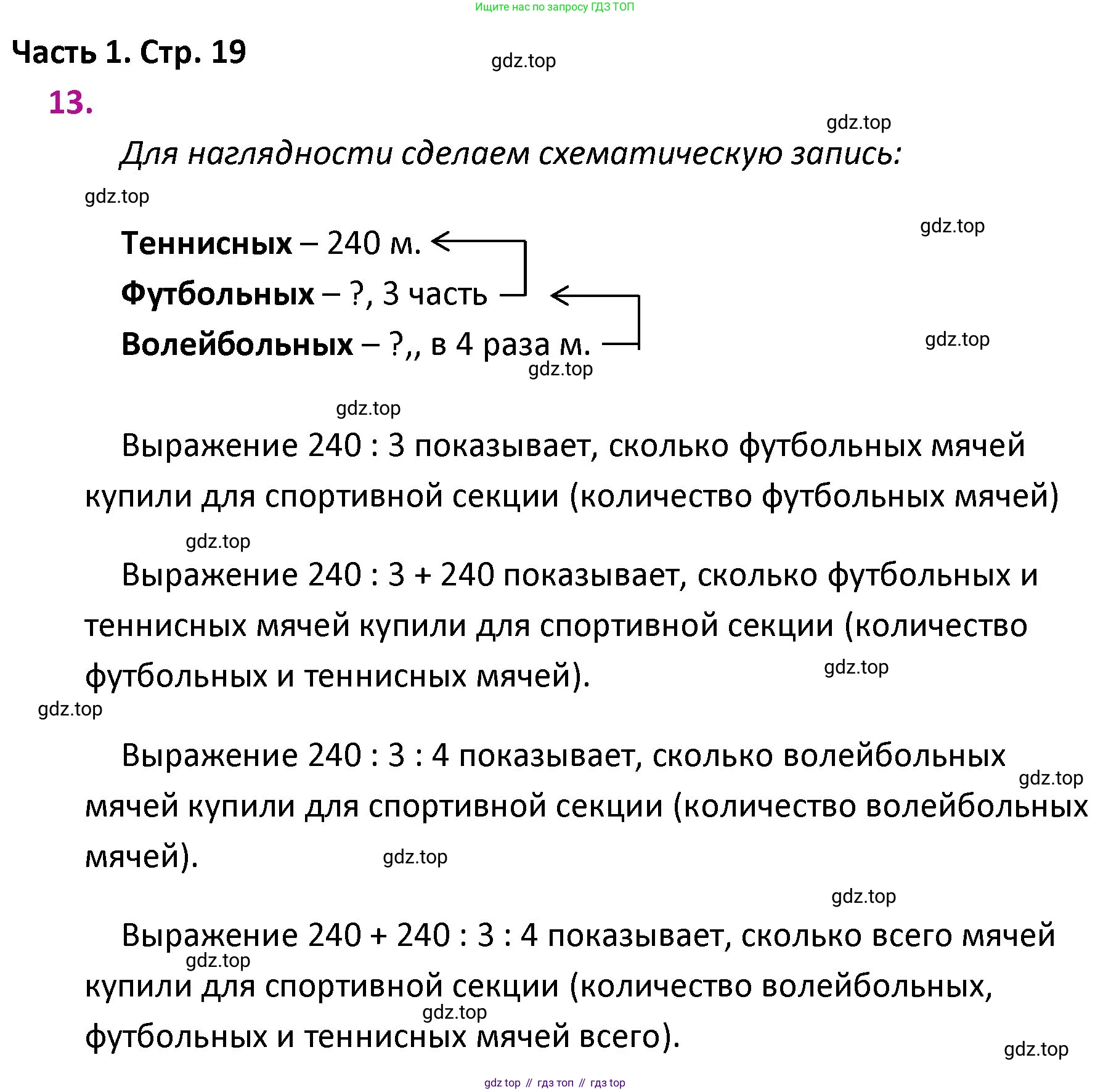 ГДЗ Математика, 4 класс Учебник, авторы: Моро Мария Игнатьевна, Бантова Мария Александровна, Бельтюкова Галина Васильевна, Волкова Светлана Ивановна, Степанова Светлана Вячеславовна, издательство Просвещение, Москва, 2023, белого цвета, Часть 1, страница 19, номер 13, Решение