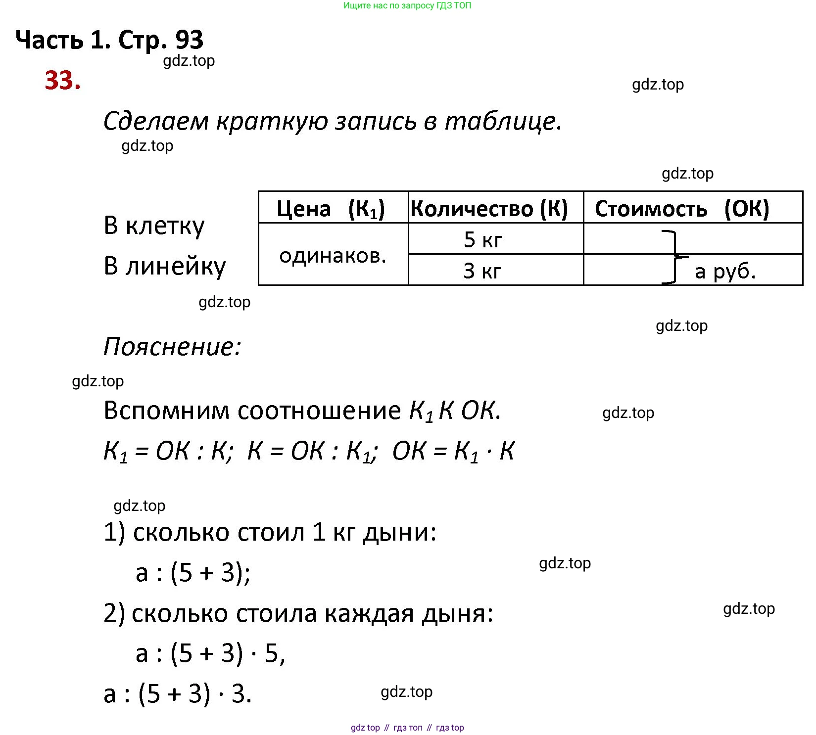 ГДЗ Математика, 4 класс Учебник, авторы: Моро Мария Игнатьевна, Бантова Мария Александровна, Бельтюкова Галина Васильевна, Волкова Светлана Ивановна, Степанова Светлана Вячеславовна, издательство Просвещение, Москва, 2023, белого цвета, Часть 1, страница 93, номер 33, Решение