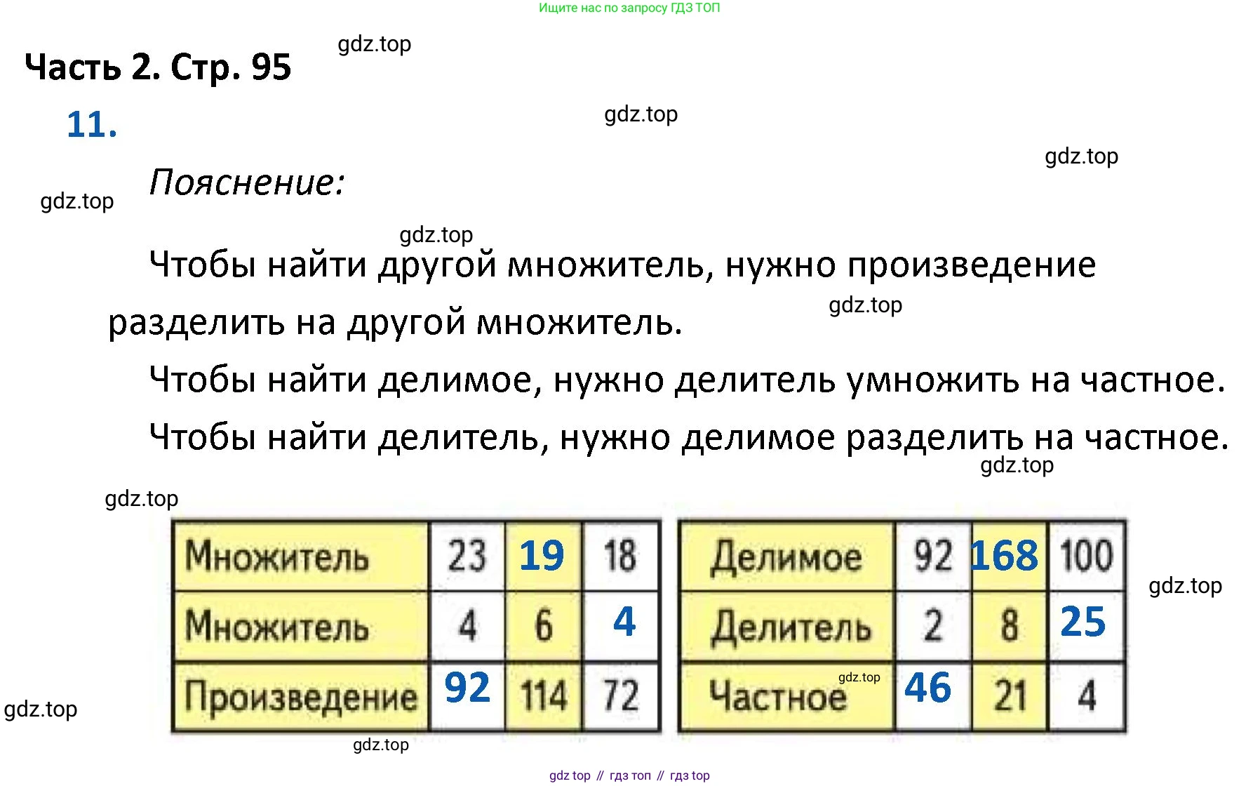 ГДЗ Математика, 4 класс Учебник, авторы: Моро Мария Игнатьевна, Бантова Мария Александровна, Бельтюкова Галина Васильевна, Волкова Светлана Ивановна, Степанова Светлана Вячеславовна, издательство Просвещение, Москва, 2023, белого цвета, Часть 2, страница 95, номер 11, Решение