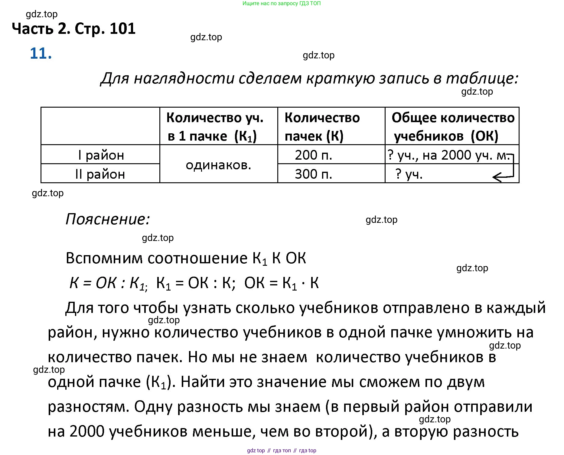 ГДЗ Математика, 4 класс Учебник, авторы: Моро Мария Игнатьевна, Бантова Мария Александровна, Бельтюкова Галина Васильевна, Волкова Светлана Ивановна, Степанова Светлана Вячеславовна, издательство Просвещение, Москва, 2023, белого цвета, Часть 2, страница 101, номер 11, Решение