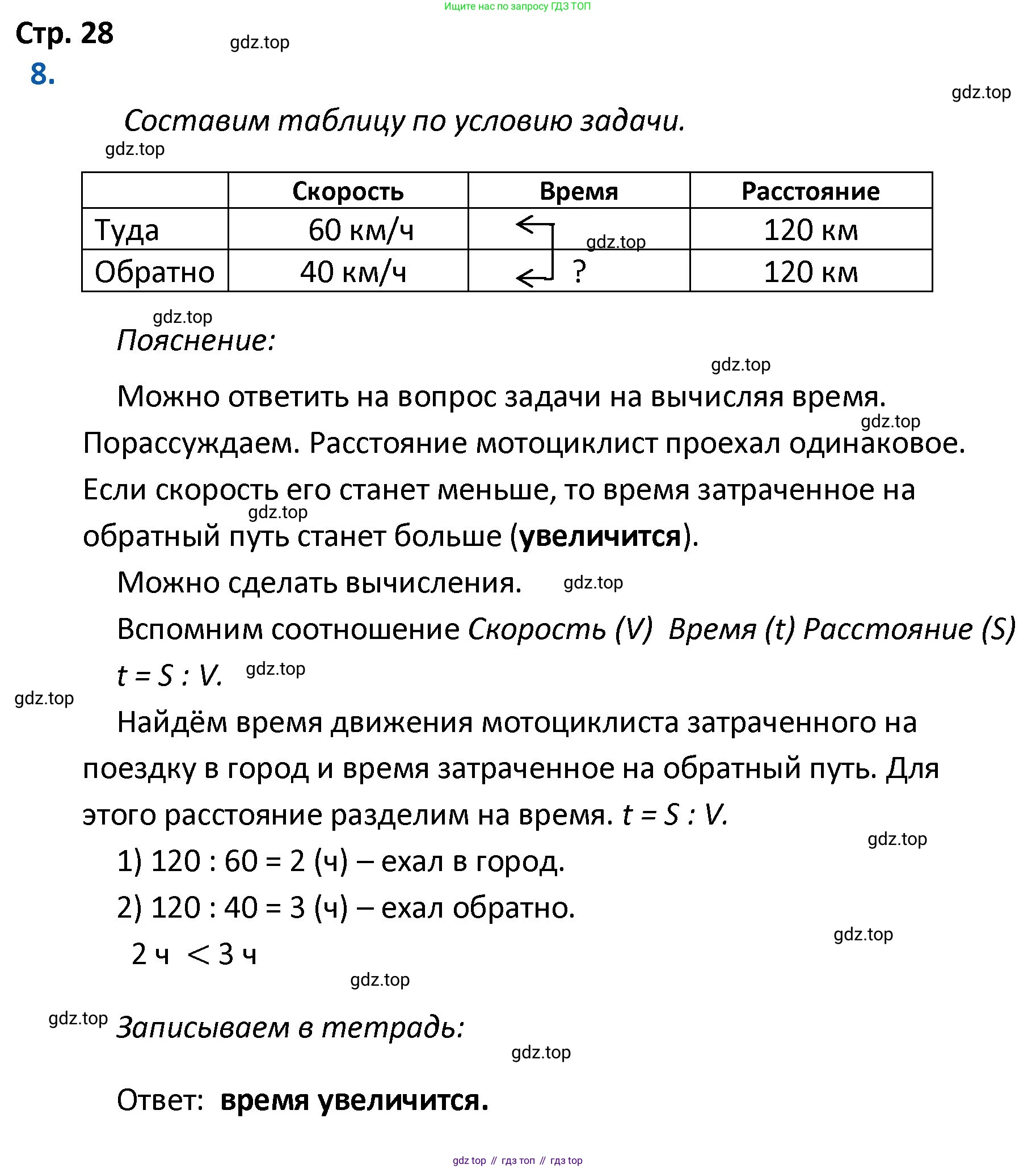 ГДЗ Математика, 4 класс Тетрадь учебных достижений, автор: Волкова Светлана Ивановна, издательство Просвещение, Москва, 2023, белого цвета, страница 28, номер 8, Решение
