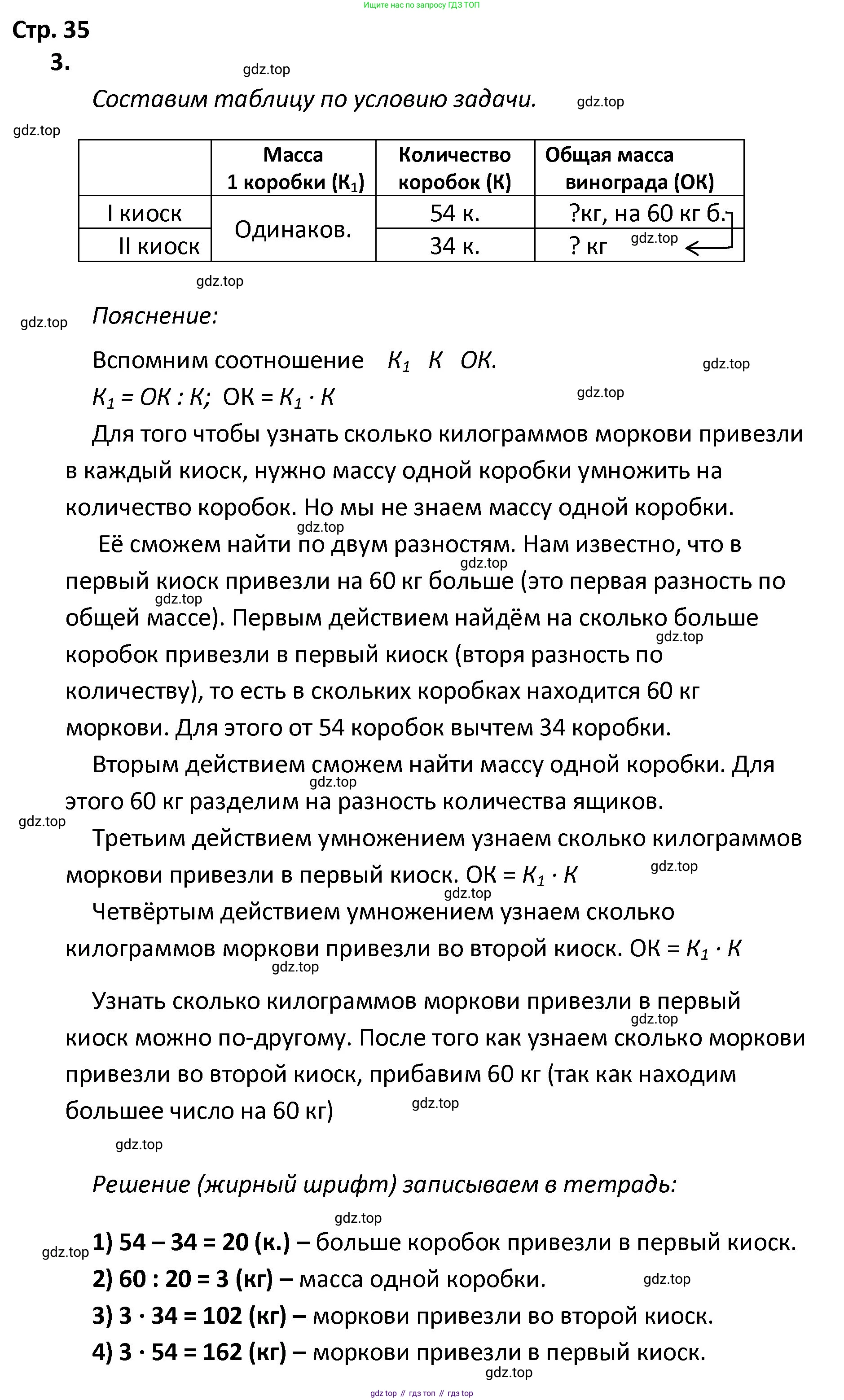 ГДЗ Математика, 4 класс Тетрадь учебных достижений, автор: Волкова Светлана Ивановна, издательство Просвещение, Москва, 2023, белого цвета, страница 35, номер 3, Решение
