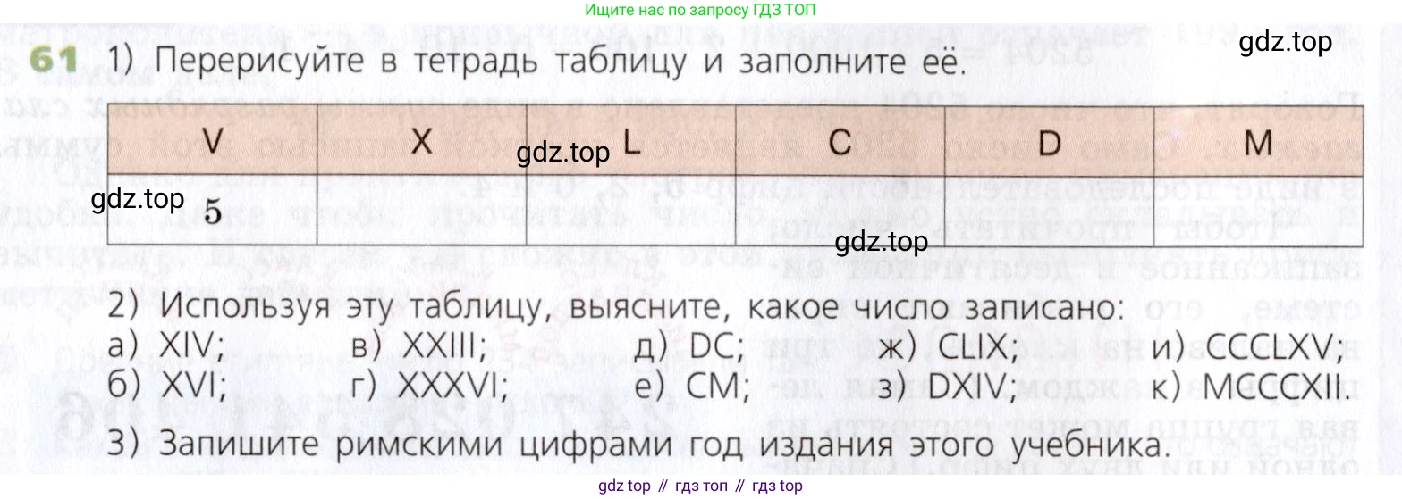 Математика, 5 класс Учебник, авторы: Дорофеев Георгий Владимирович, Шарыгин Игорь Фёдорович, Суворова Светлана Борисовна, Бунимович Евгений Абрамович, Кузнецова Людмила Викторовна, Минаева Светлана Станиславовна, Рослова Лариса Олеговна, издательство Просвещение, Москва, 2019 - 2022, белого цвета, страница 26, номер 61, Условие